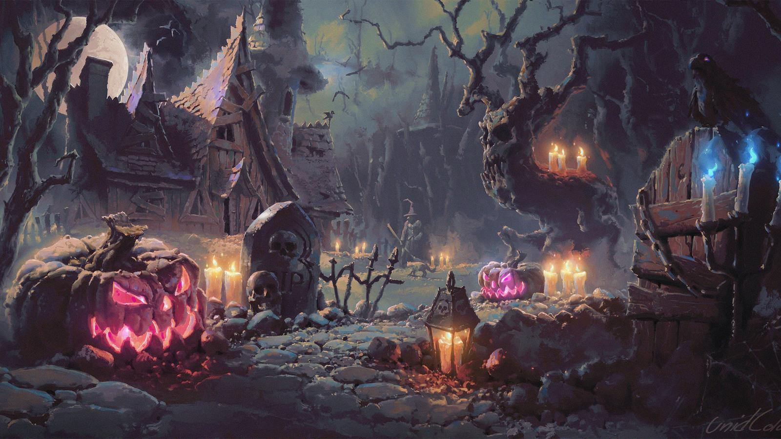 1600x900 Halloween Artwork 1600x900 Resolution HD 4k Wallpaper, Image, Background, Photo and Picture