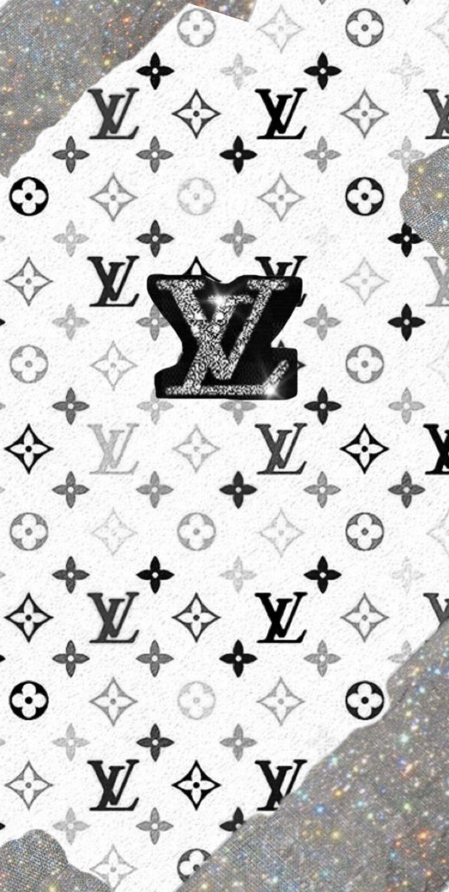 Louis Vuitton glitter logo, creative, internet browser, bronze metal  background, HD wallpaper