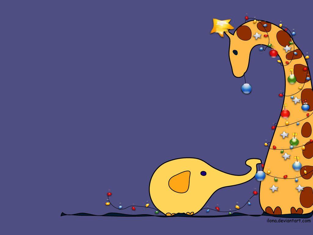 1024x768 giraffe christmas tree wallpaper uploaded
