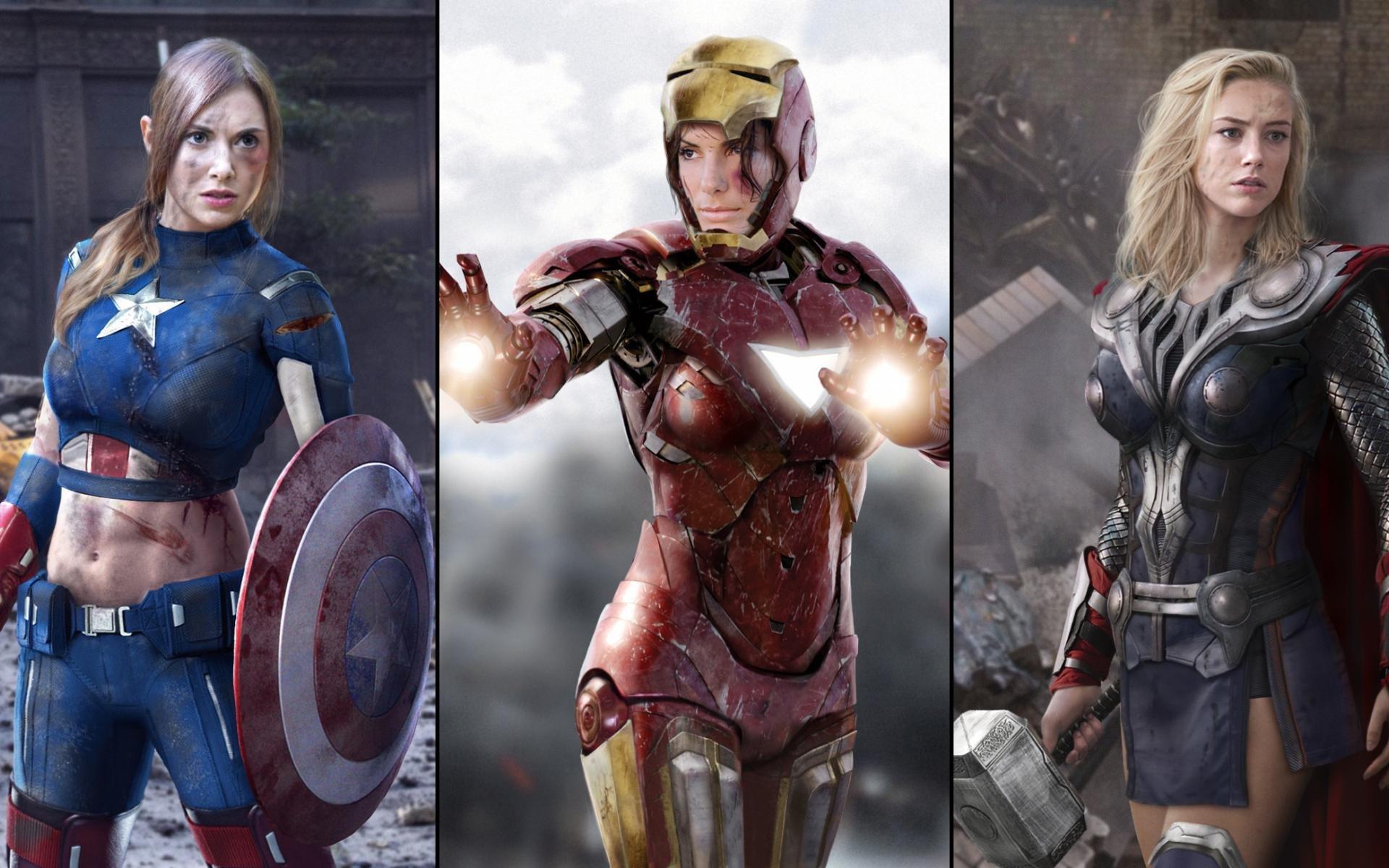 1920x1200 Captain America Iron Man and Thor HD wallpaper