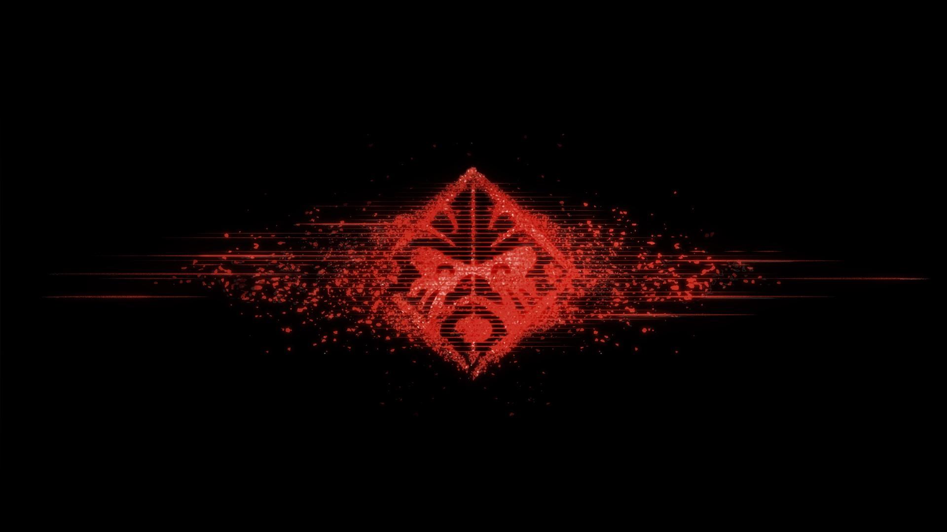1920x1080 Wallpaper / HP Omen, omen, digital art, red, black, simple background free download