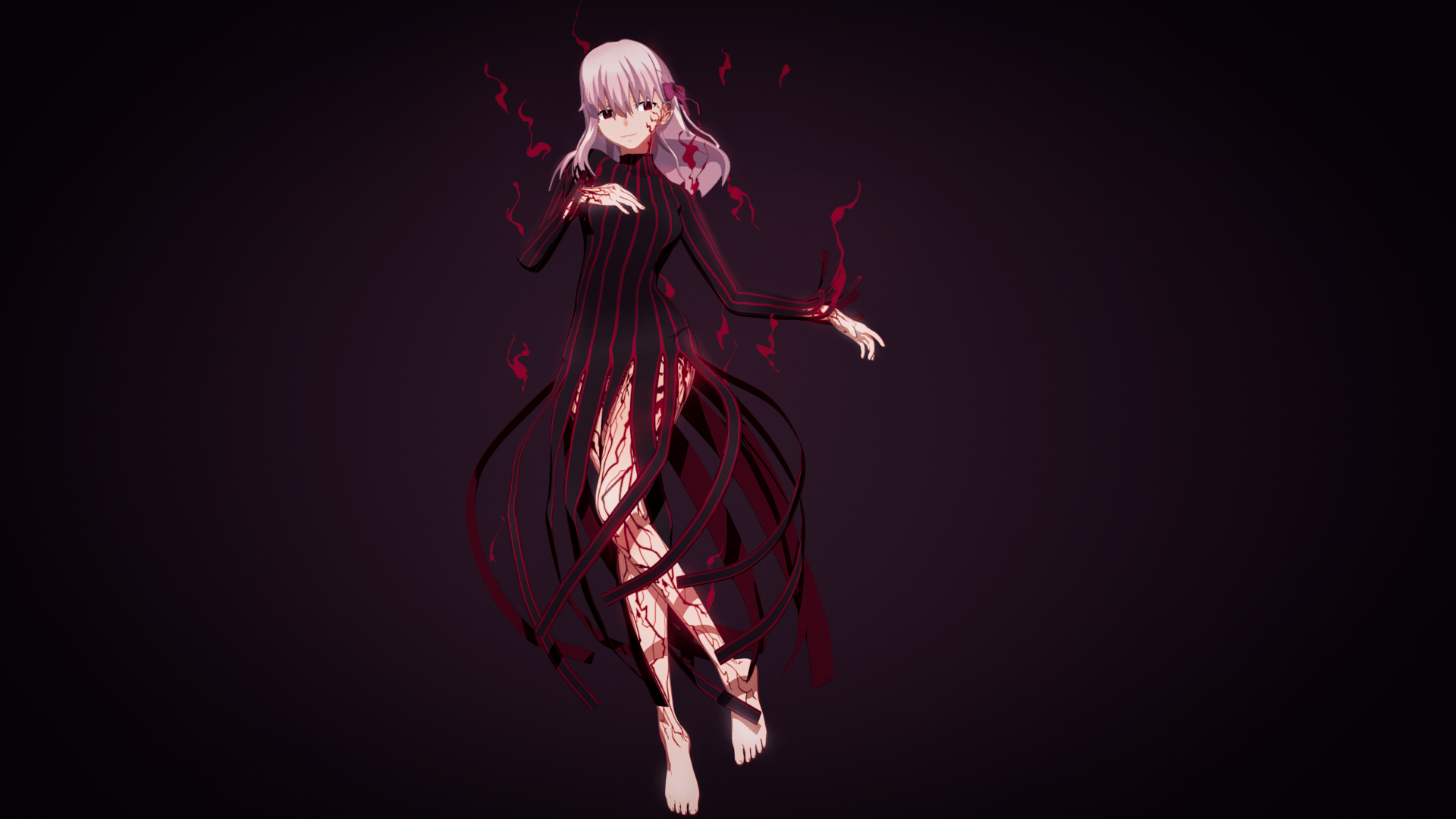 1920x1080 3D Anime Style Character, Dark Sakura