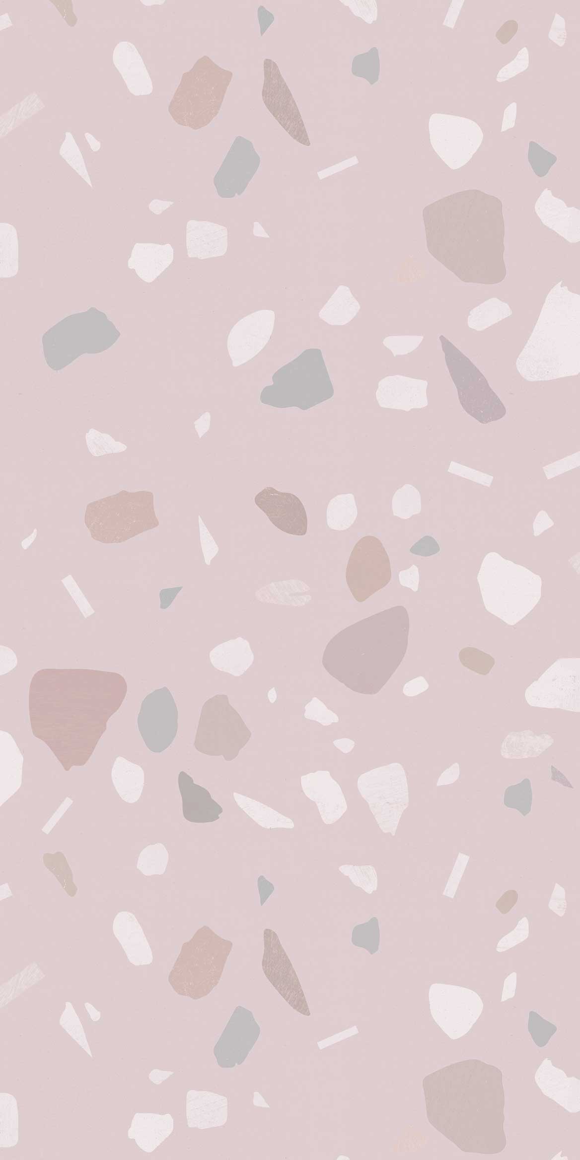 1168x2336 Pink & Cream Terrazzo Wallpaper