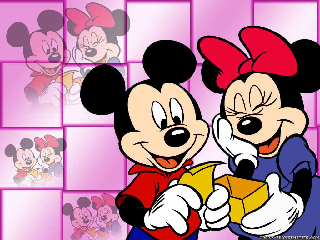 Tạp chí hình nền 1024x768: Hình nền chuột Mickey và chuột minnie
