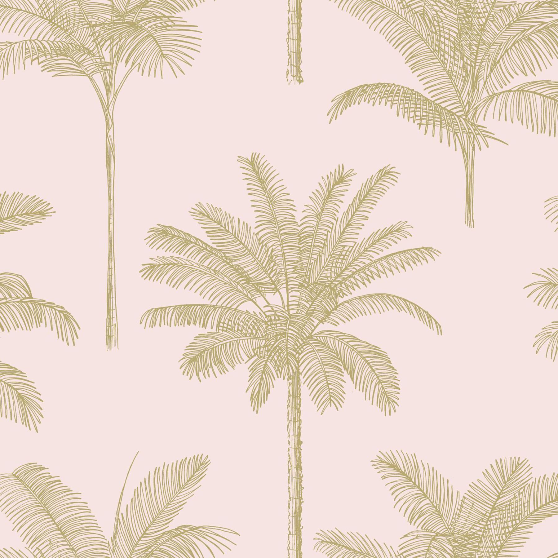 1800x1800 ESTAhome Taj Blush Palm Trees Wallpaper