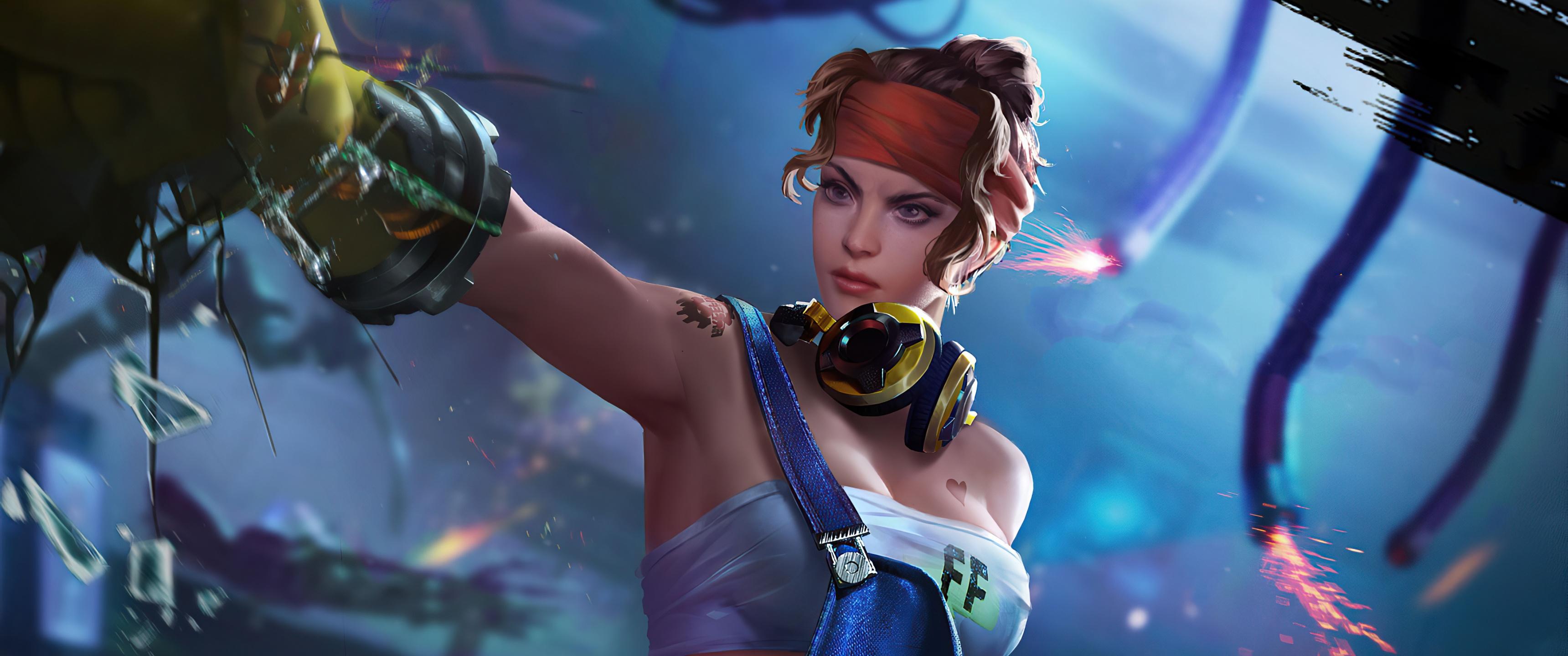 3440x1440 Shani Wallpaper 4K, Garena Free Fire