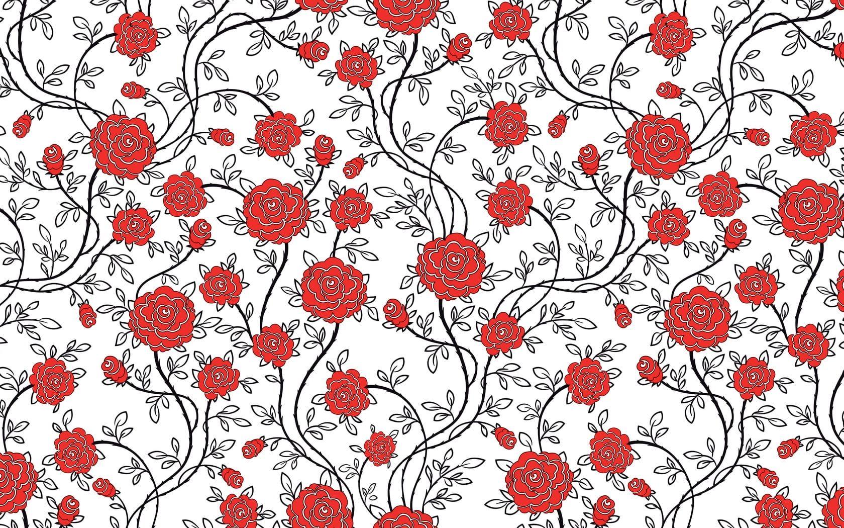 1680x1050 white and red floral wallpaper #color #pattern #surface #texture #colorful P #wallpaper #. Floral wallpaper, Phone background patterns, Free desktop wallpaper