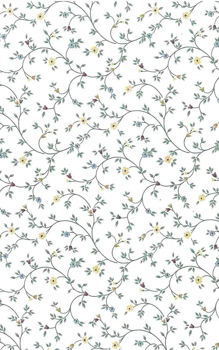 755x1204 Green Floral Vintage Wallpaper Blue Yellow Red White Small
