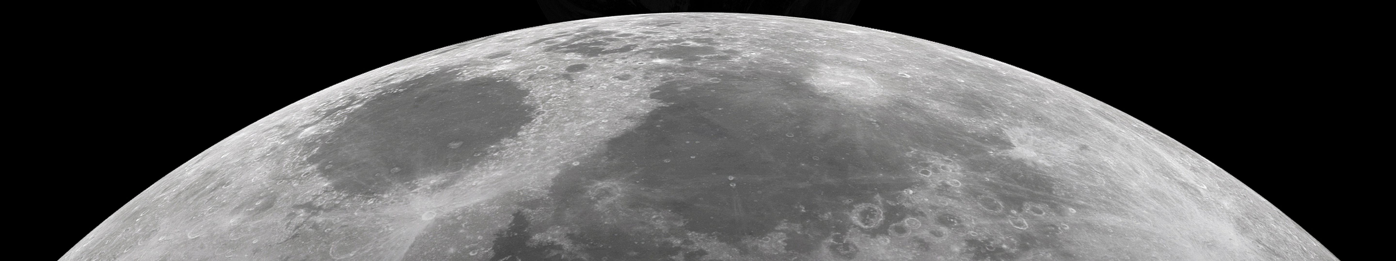 5760x1080 Moon Space Space Art Monochrome Wallpaper:5760x1080