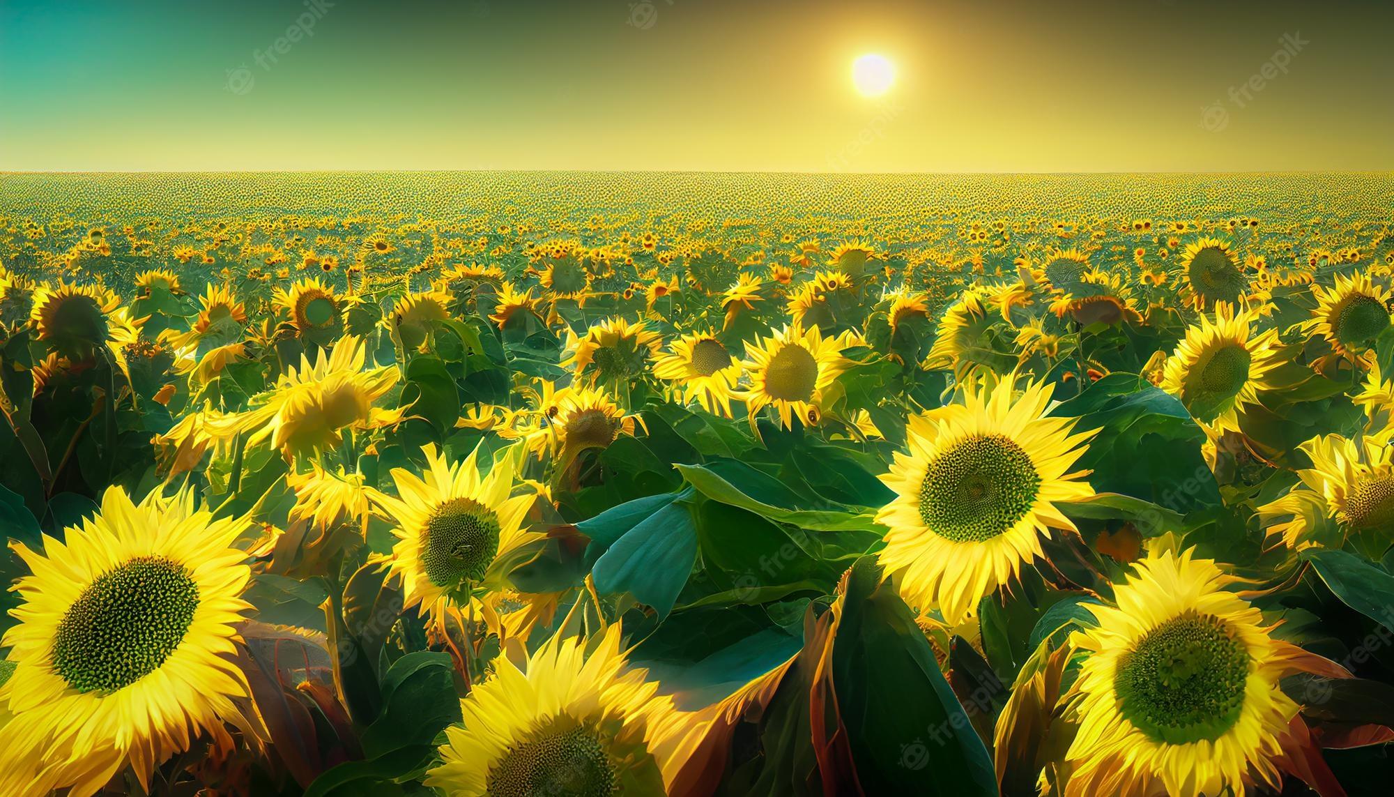 2000x1143 Sunflower land Image. Free Vectors, & PSD