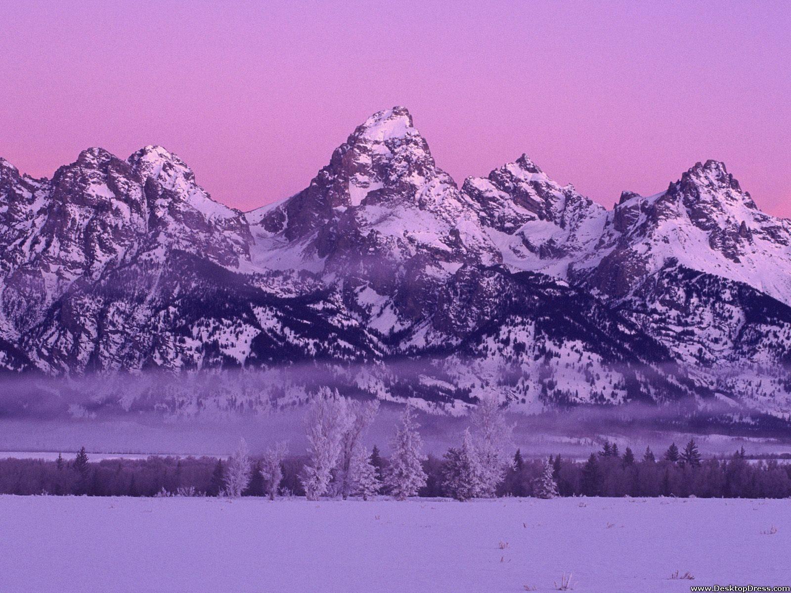 1600x1200 Desktop Wallpaper Natural Background Winter Dawn, Grand Teton National Park, Wyoming