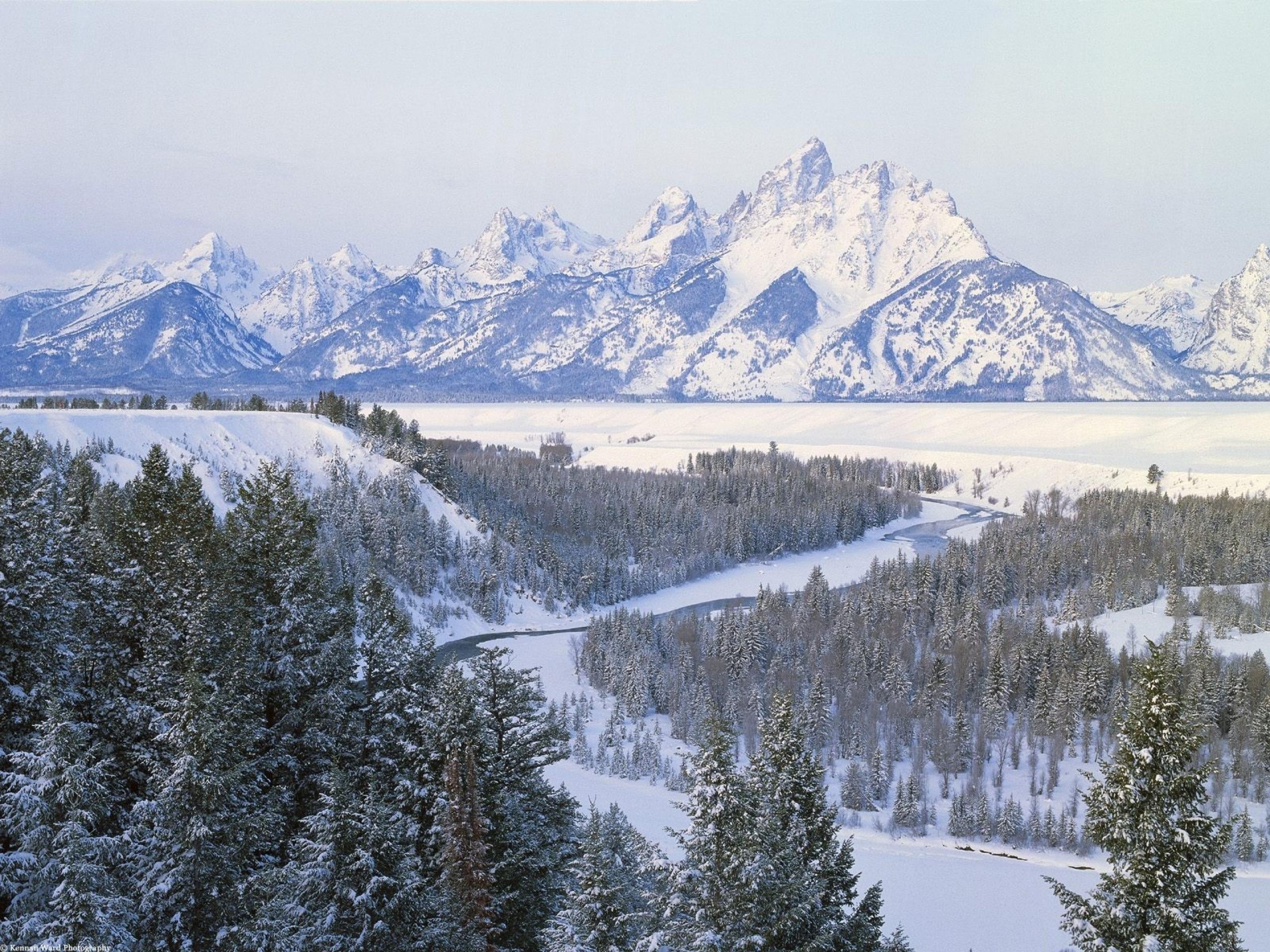 2560x1920 Winter Mountain Forest Wyoming wallpaper. Winter Mountain Forest Wyoming