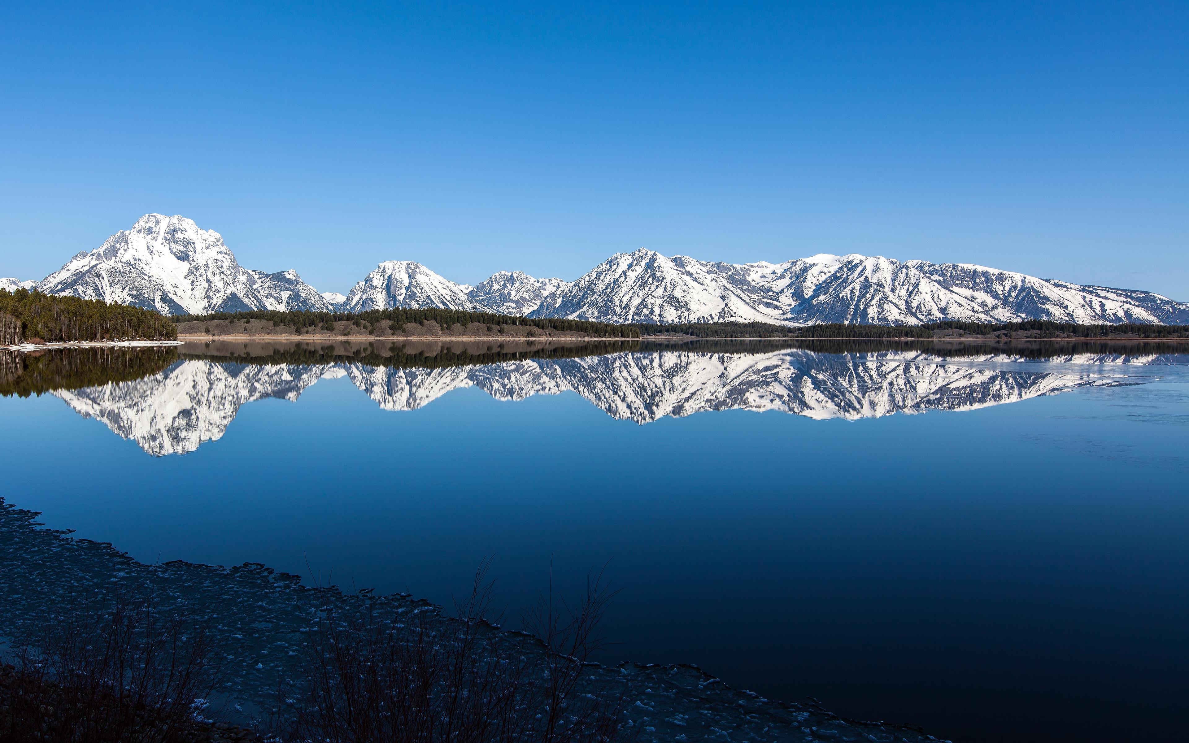 3840x2400 Grand Teton National Park Wallpaper 4K, Wyoming, Landscape, Mirror Lake, Reflection, Nature