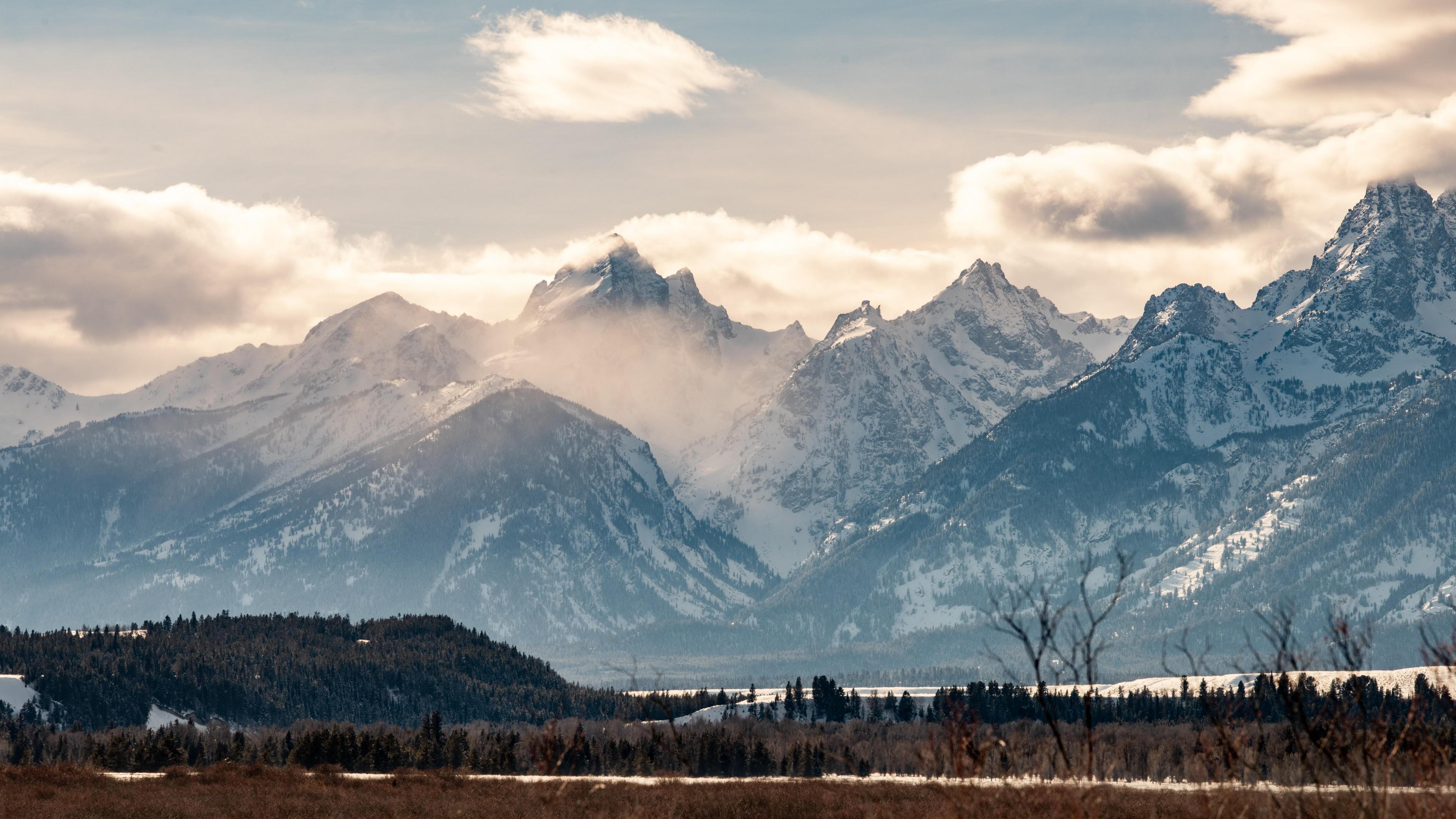 3840x2160 Wallpaper Tetons National Park, Wyoming, USA, mountains, 8K, Travel