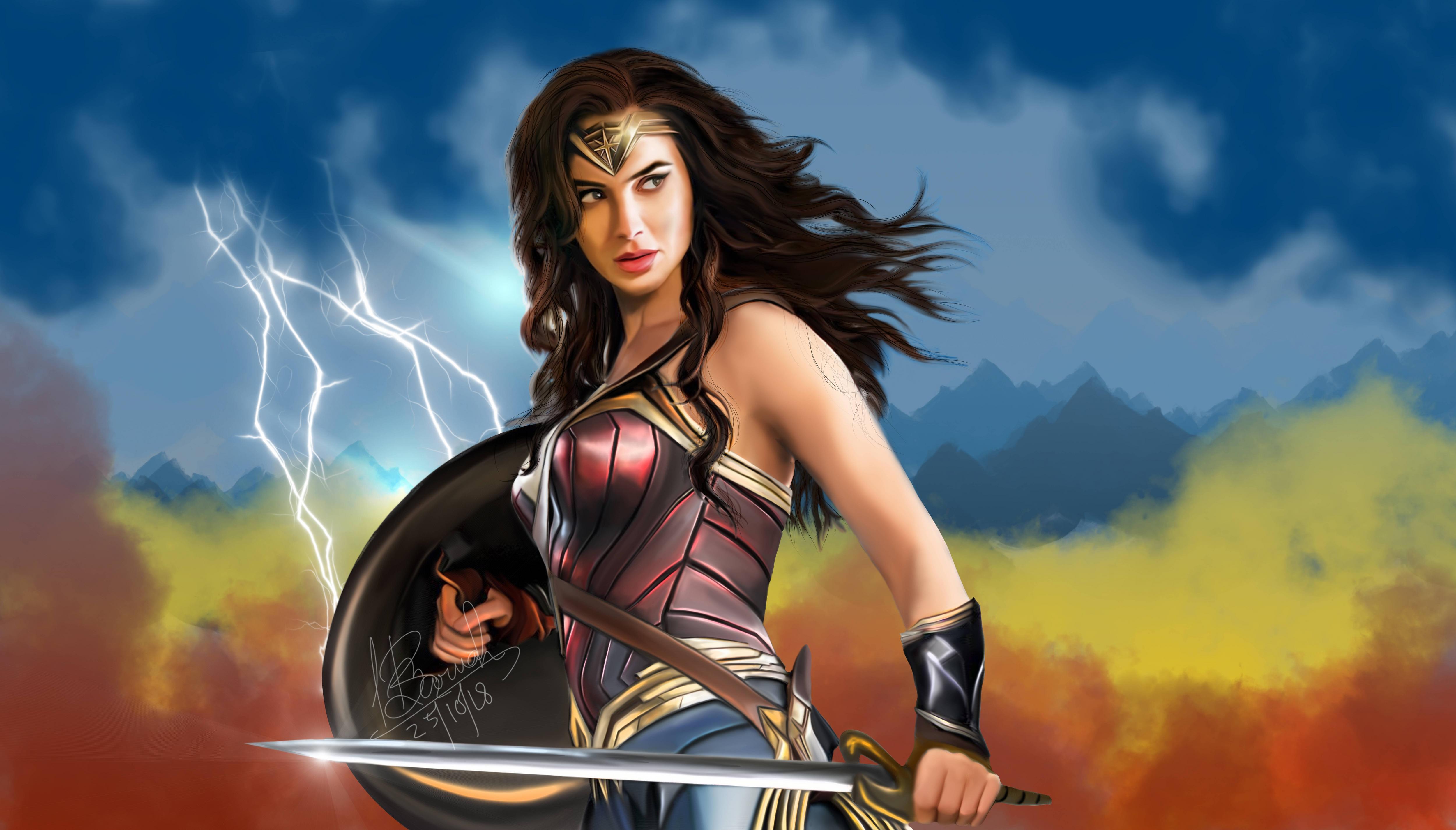 5000x2850 Wonder Woman Fan Art 10k, HD Superheroes, 4k Wallpaper, Image, Background, Photo and Picture