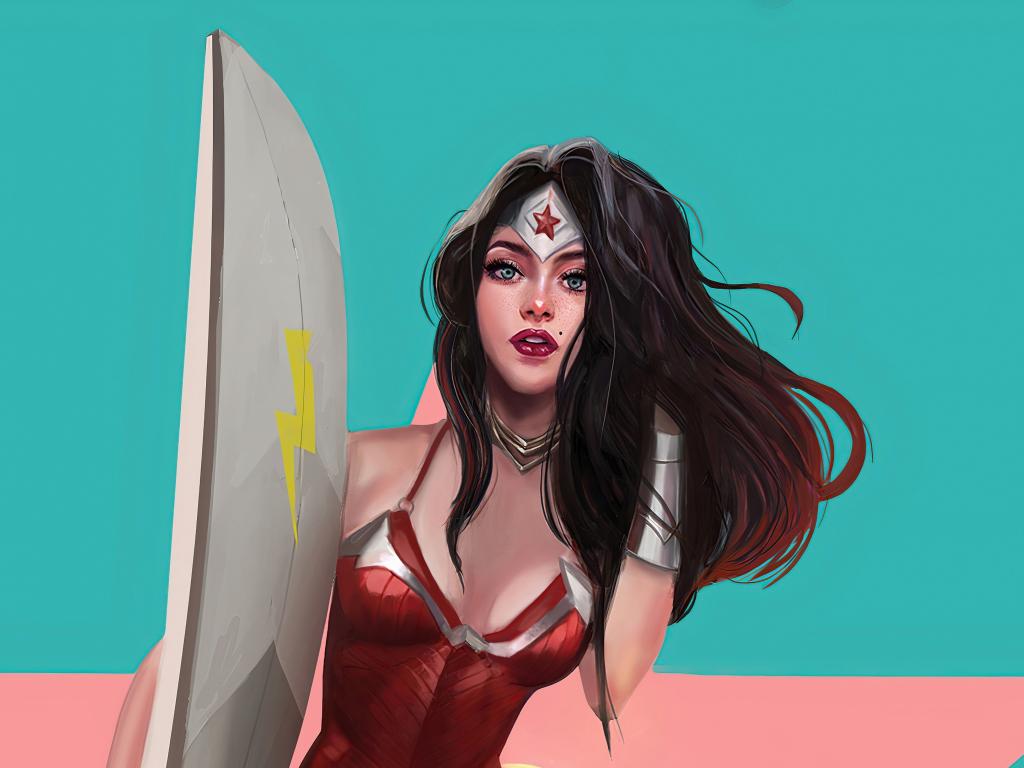 1024x768 Wallpaper beautiful wonder woman, fan art desktop wallpaper, HD image, picture, background, f64157