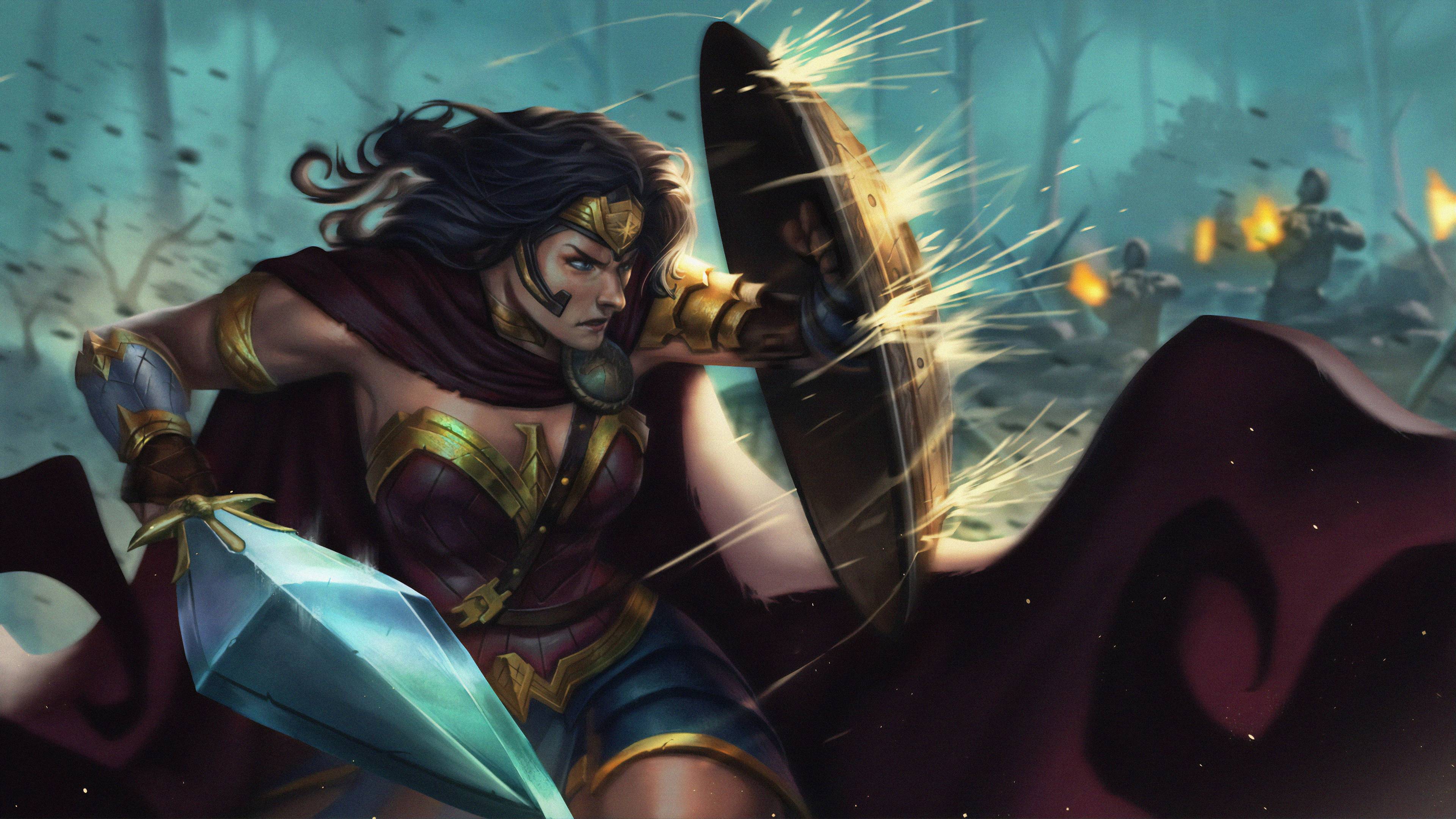 3840x2160 4k Wonder Woman Fanart, HD Superheroes, 4k Wallpaper, Image, Background, Photo and Picture