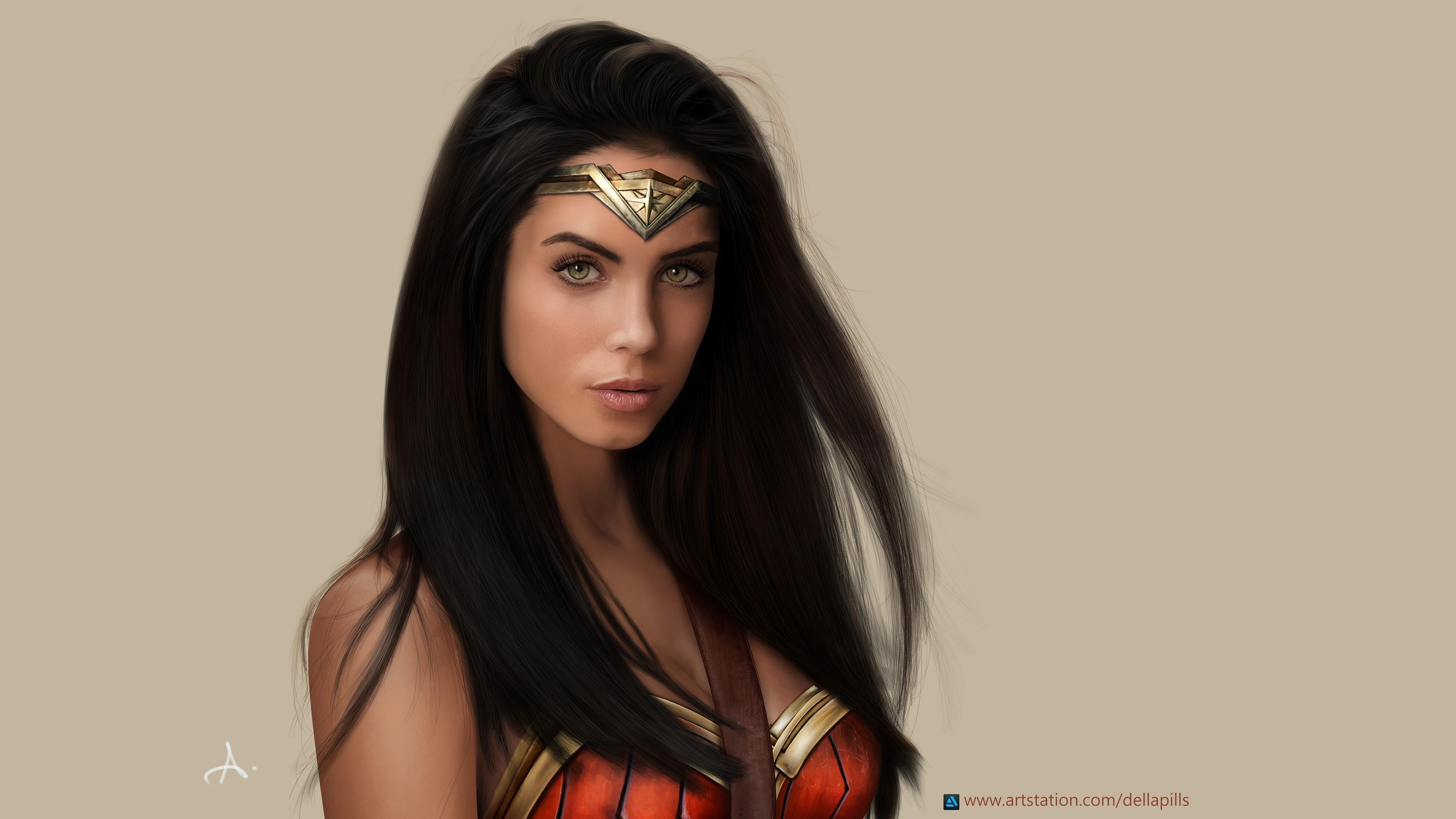 3840x2160 Wallpaper / Marlen Valderrama Alvaréz, Wonder Woman, illustration, drawing, painting, fan art, digital painting free download
