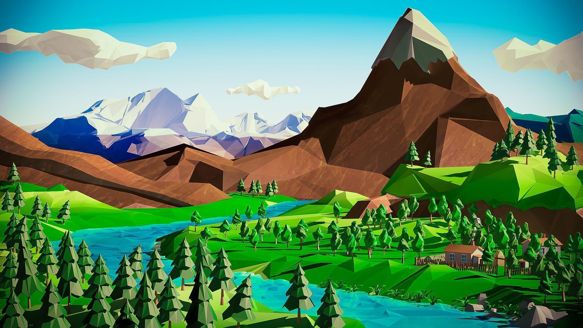 1920x1080 Low Poly Wallpaper