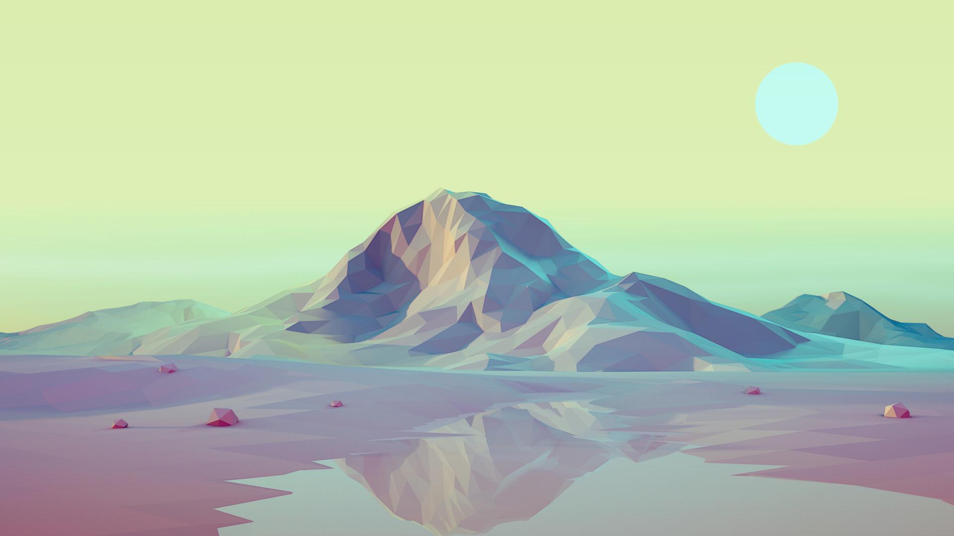 1920x1080 Low Poly Sunrise Mountain Portrait 1920x1080202149 Resolution Wallpaper, HD Artist 4K Wallpaper, Image, Photo and Background
