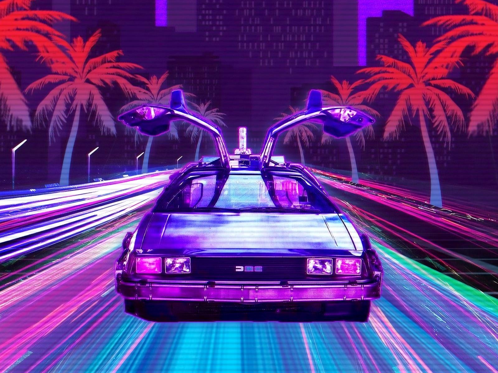 1600x1200 Download wallpaper 1600x1200 retro lux cars, outdrive, retrowave, standard 4:3 fullscreen 1600x1200 HD background, 17668