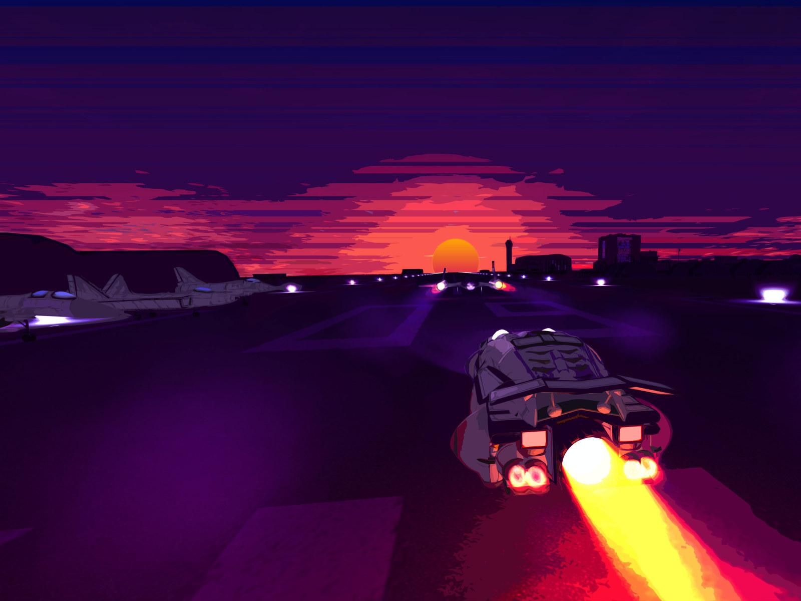 1600x1200 Wallpaper Sunset, 8k, 4k, Neon, Battle Station, Retro • Wallpaper For You