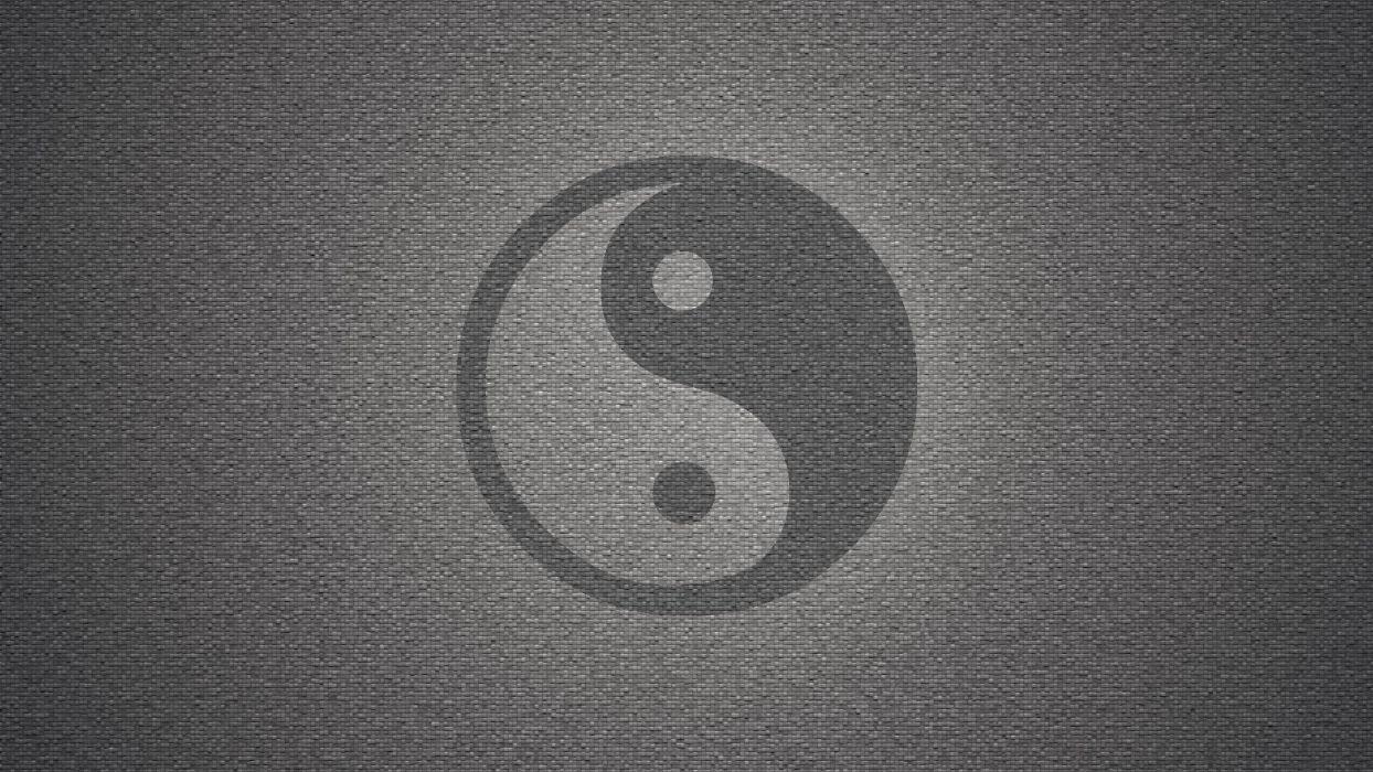 1244x700 Wall yin yang symbol textures grayscale background symbols wallpaperx1080