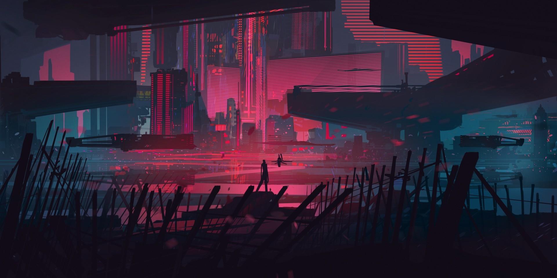 1920x960 Desktop Wallpaper Modern City Illustration Artwork, HD Image, Picture, Background, 4xt0am