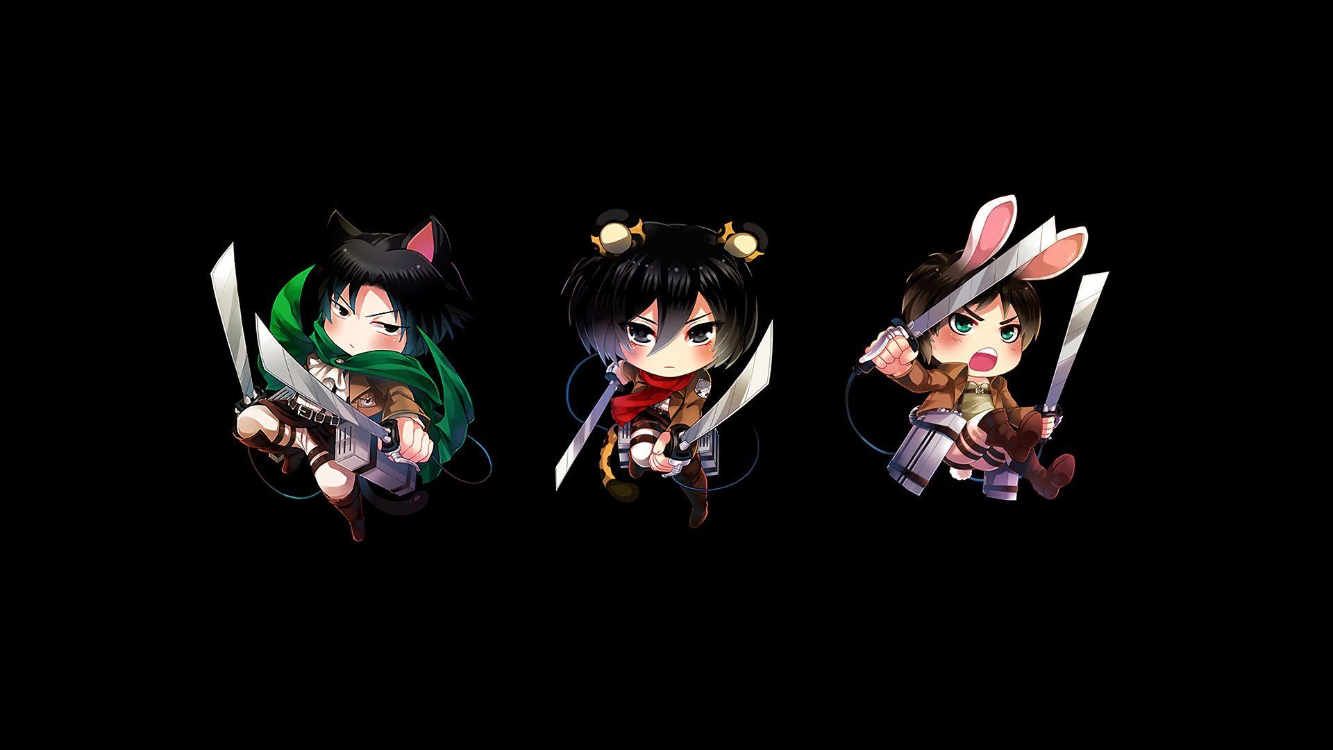 1920x1080 Attack On Titan Chibi Wallpaper