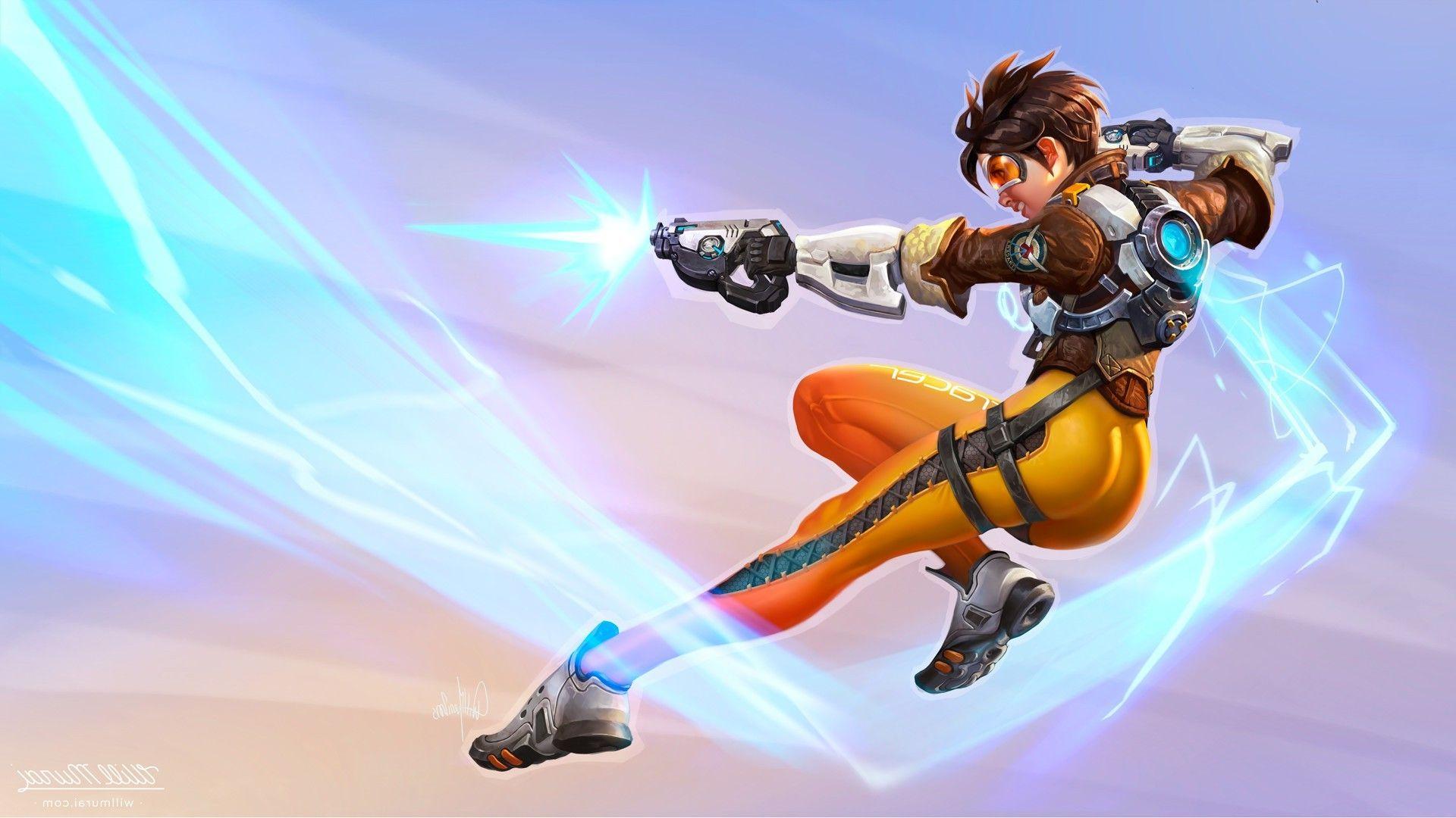 Wallpaper Art, tracer, overwatch, Tracer for mobile and desktop, section  игры, resolution 1920x1080 - download