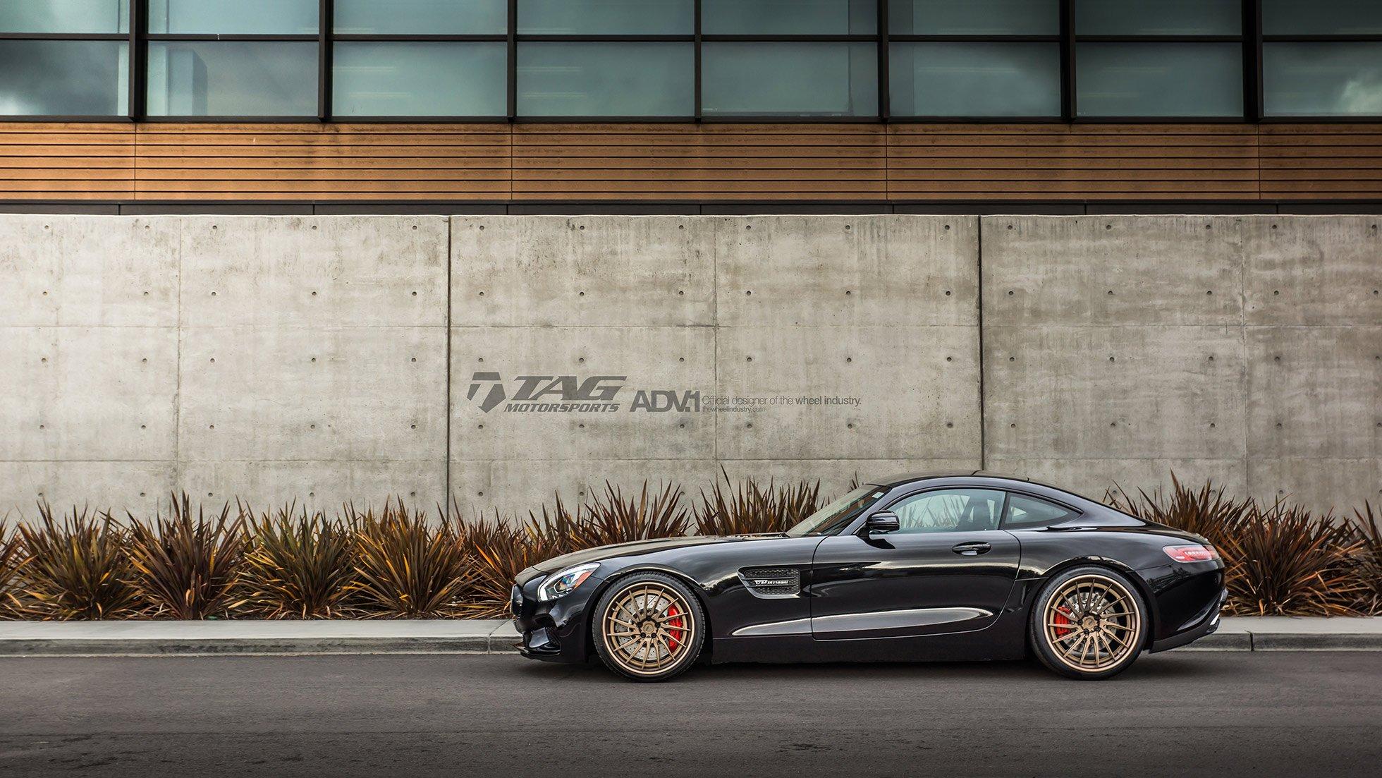 1960x1103 ADV 1 WHEELS MERCEDES BENZ AMG GT S Coupe Cars Tuning Black Wallpaperx1103