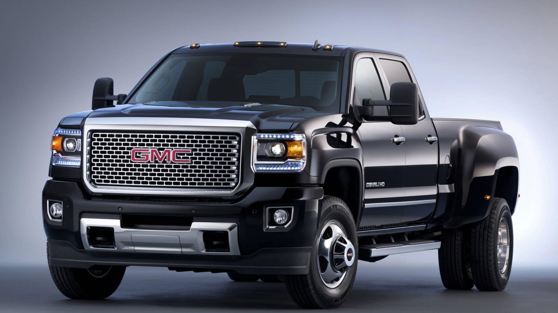 1920x1080 Download Gmc Black Sierra With Double Wheels Wallpaper