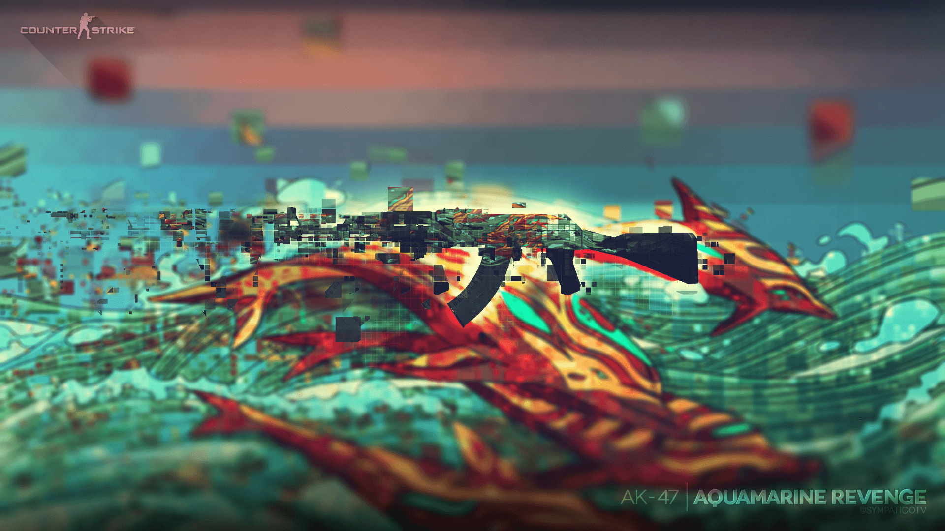 1920x1080 Wallpaper Cs: Go, Ak- Gun, Aquamarine Revenge, Skin