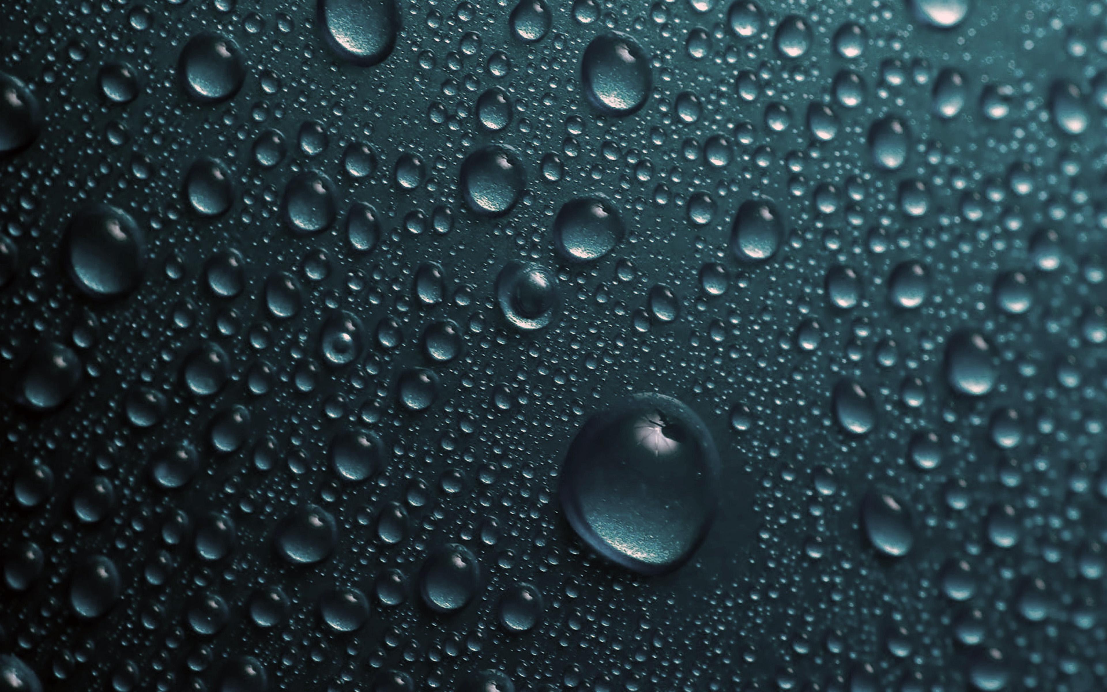 3840x2400 Rain Drop Blue Water Sad Pattern Dark Wallpaper