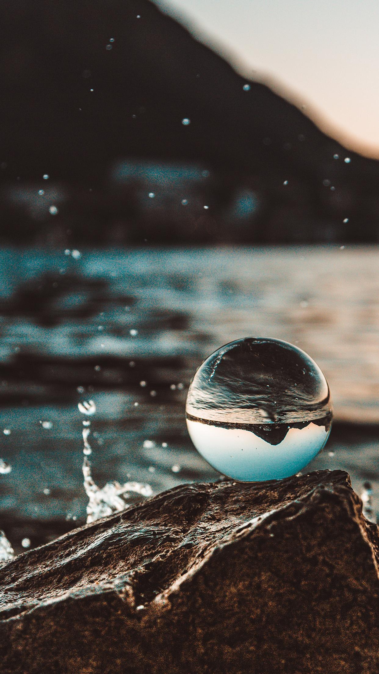 1242x2208 iPhone X wallpaper. nature sea water drop photo sunset