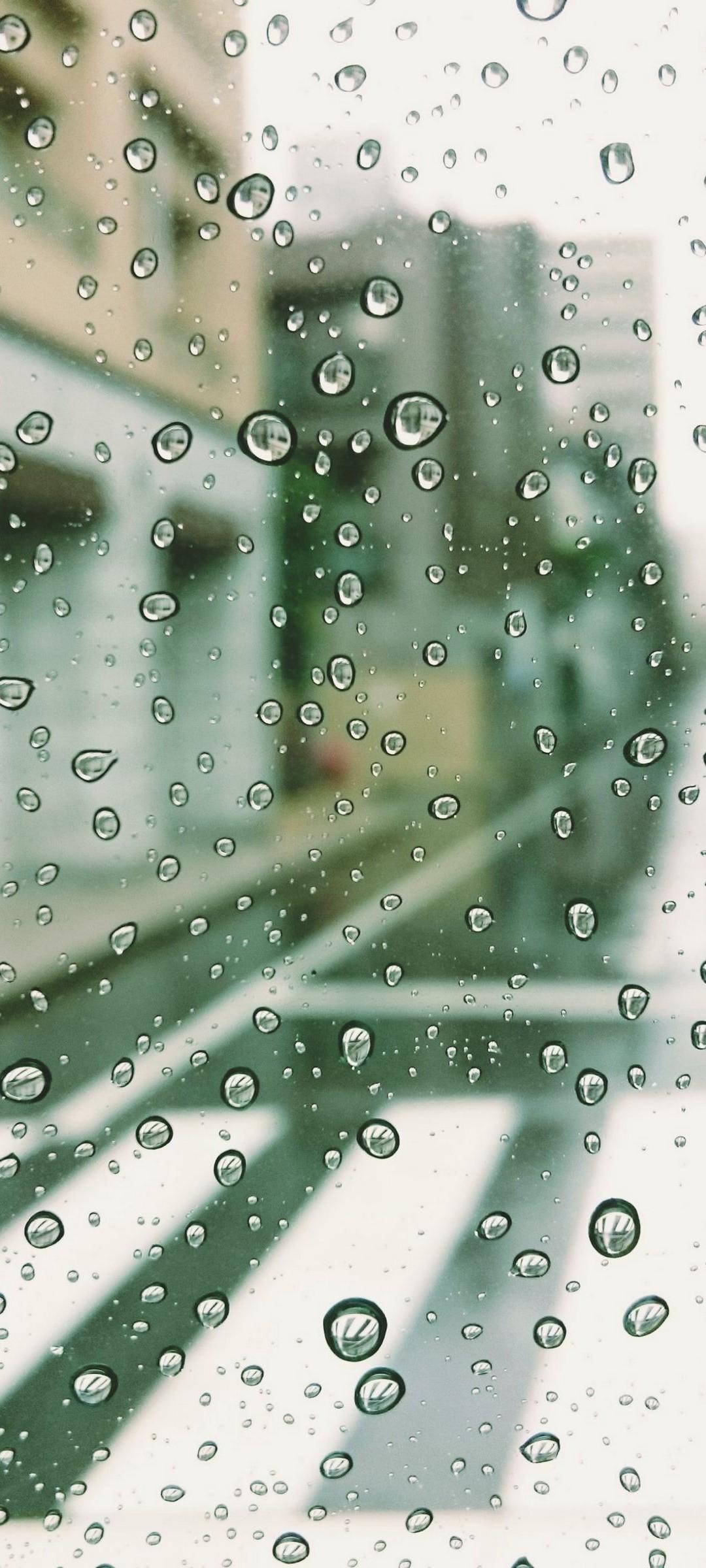 1080x2400 Water Drops Road View Wallpaper