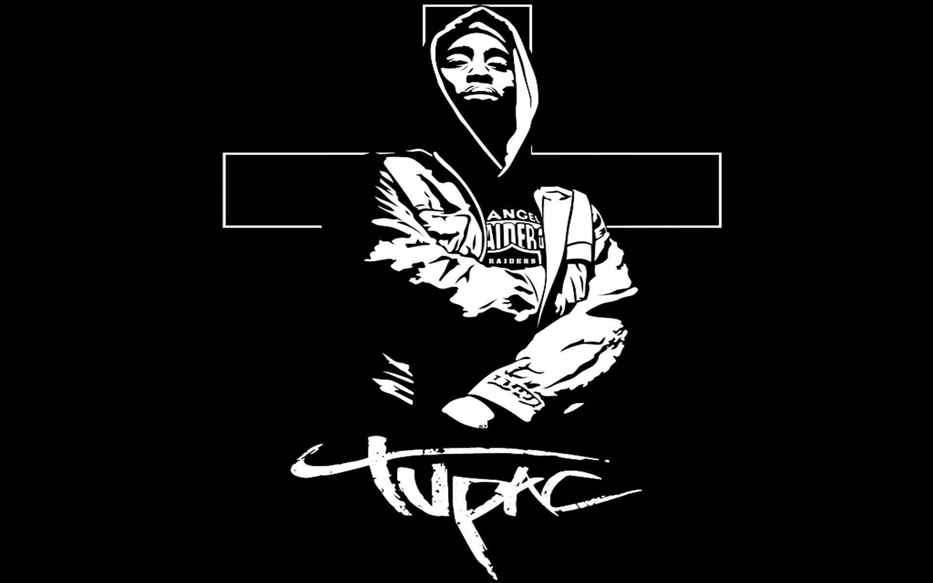 1920x1200 Download Tupac Shakur Outlined Art Wallpaper