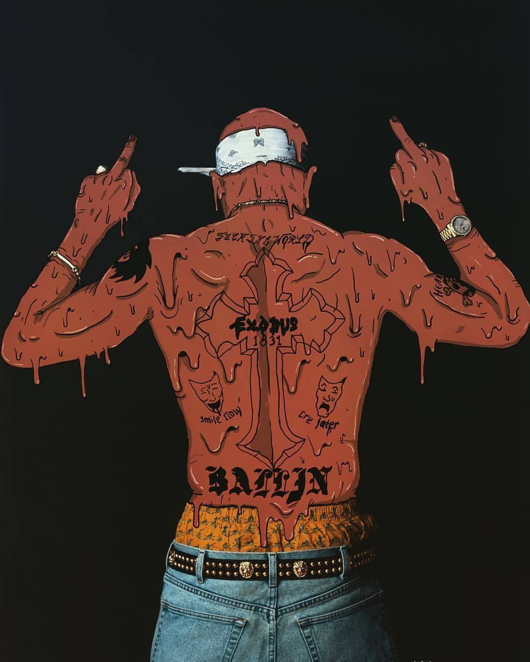1080x1349 Download Tupac Shakur Drip Art Wallpaper