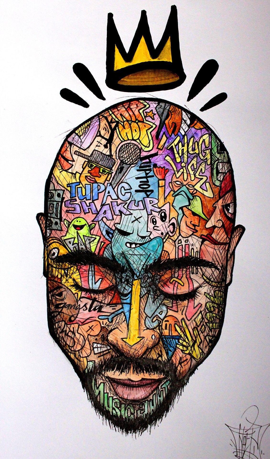 1129x1920 2Pac. Tupac art, Rapper art, Graffiti art