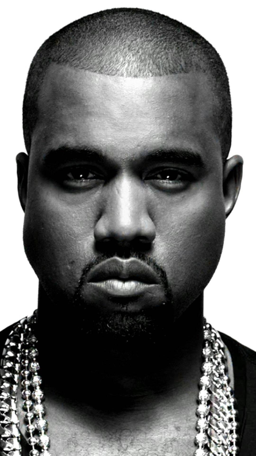 1080x1920 Download Kanye West In Black Portrait Wallpaper