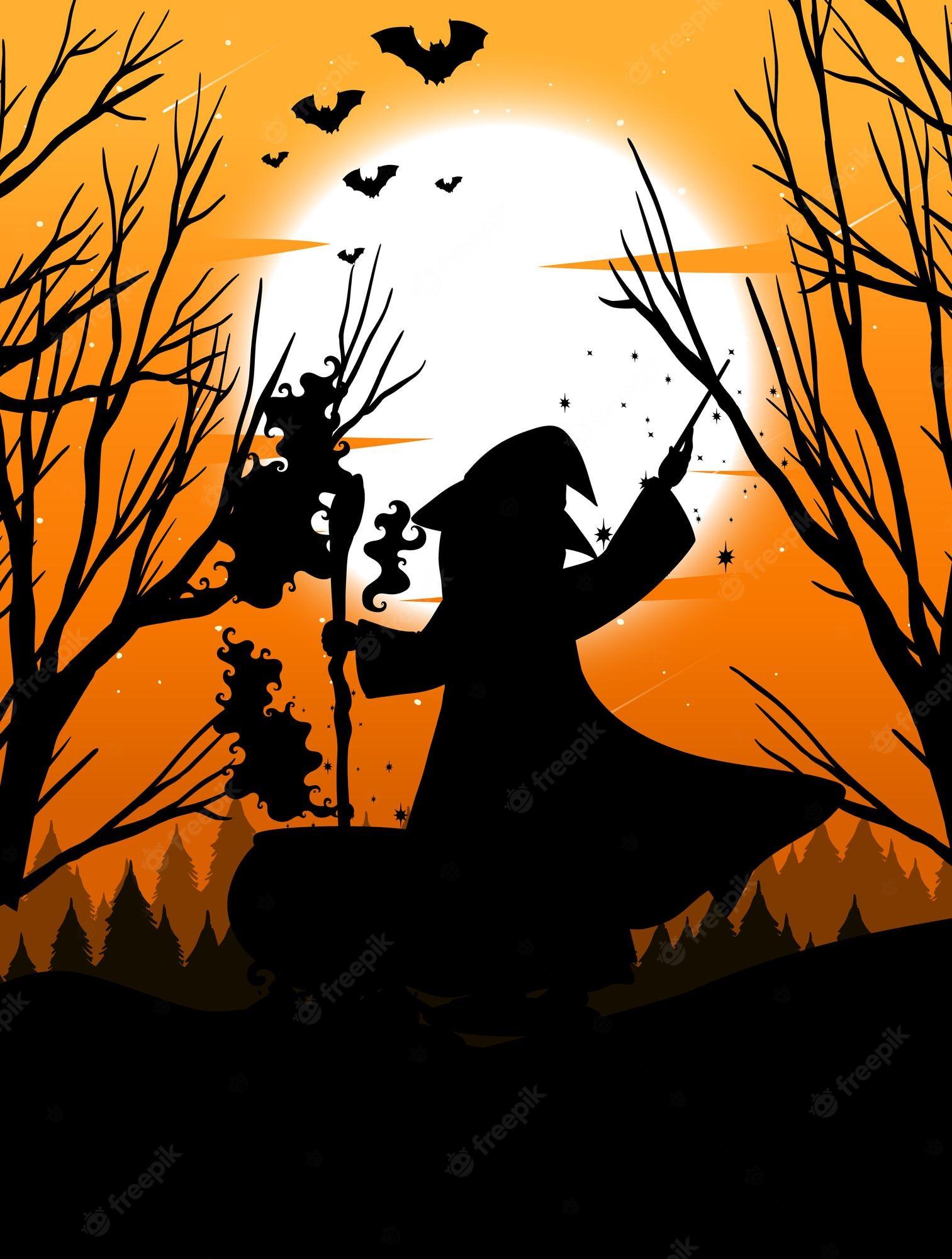 1513x2000 Witch silhouette Image. Free Vectors, & PSD