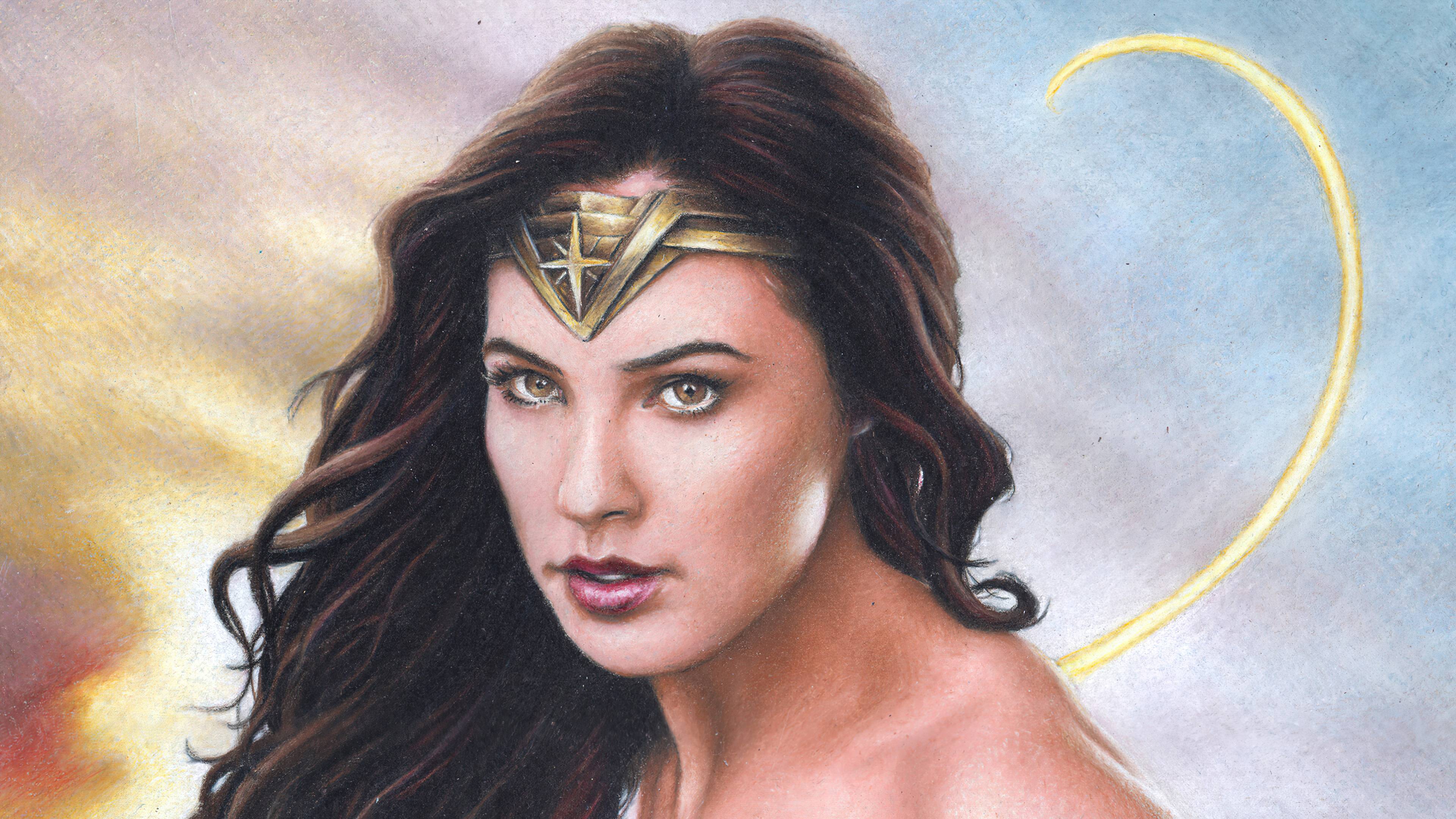 3840x2160 Gal Gadot Wonder Woman Colored Pencil Art 4k, HD Superheroes, 4k Wallpaper, Image, Background, Photo and Picture