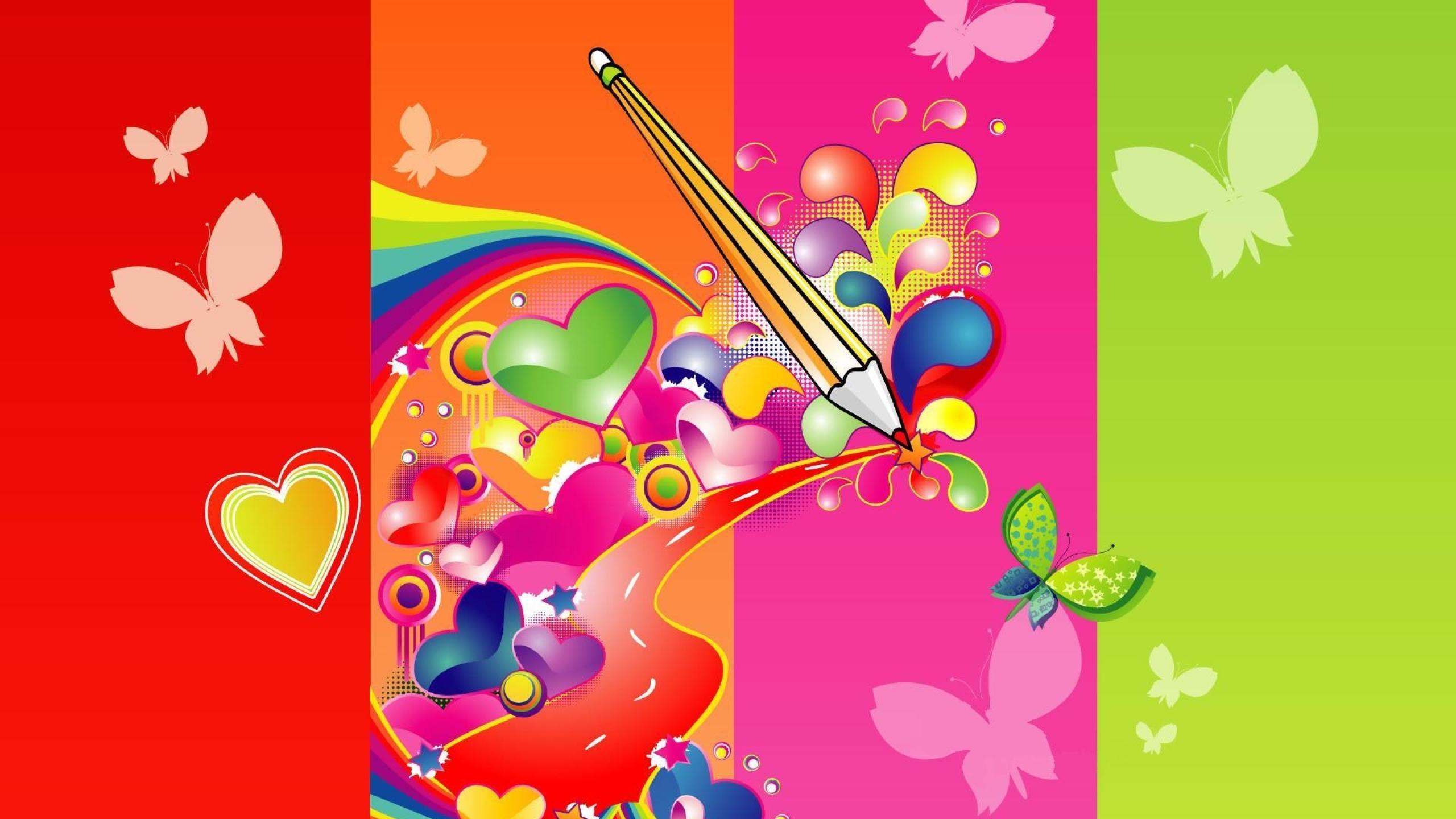 2560x1440 pencil, drawing, colorful 1440P Resolution Wallpaper, HD Vector 4K Wallpaper, Image, Photo and Background
