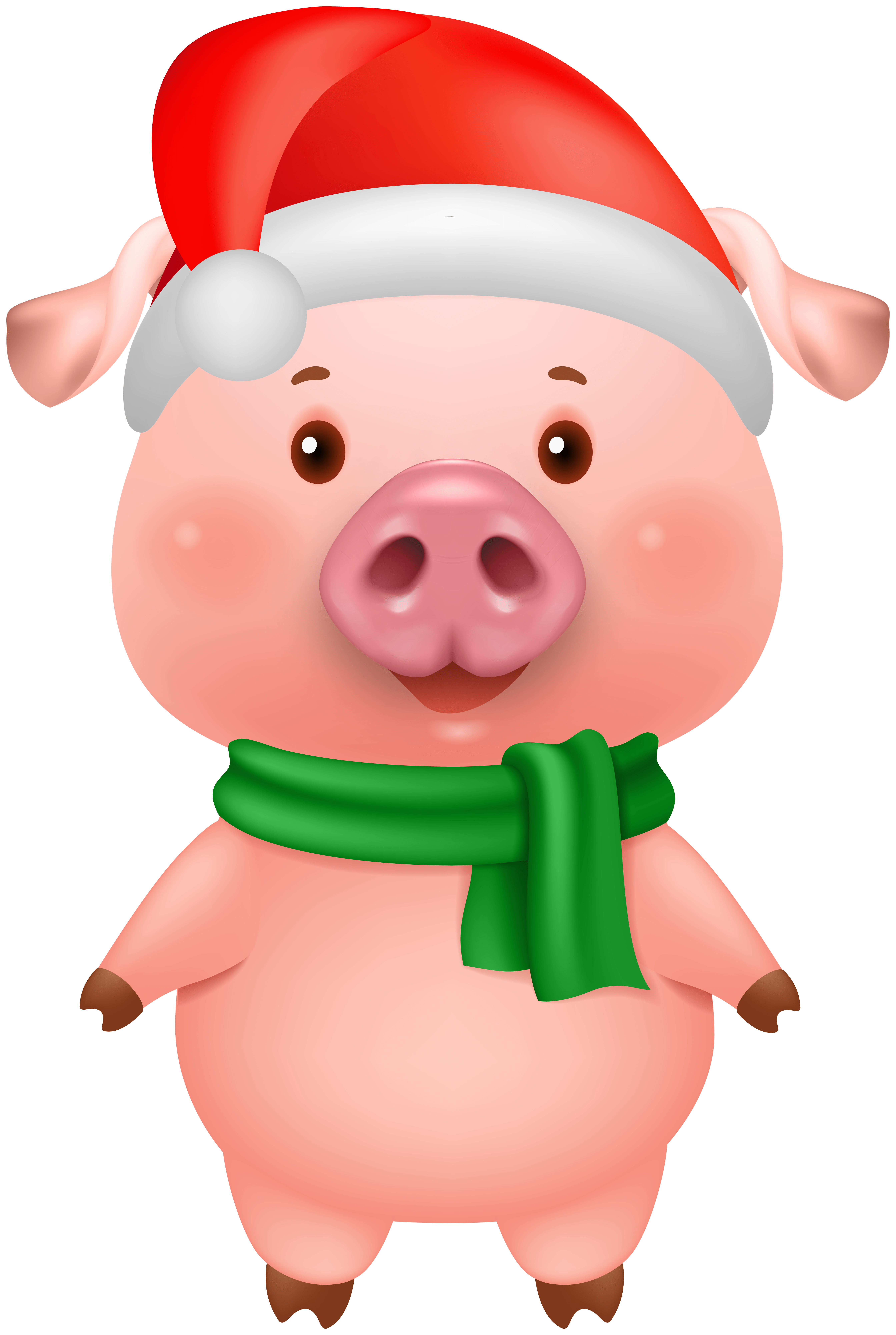 5374x8000 Christmas Pig Clip Art Image​-Quality Free Image and Transparent PNG Clipart
