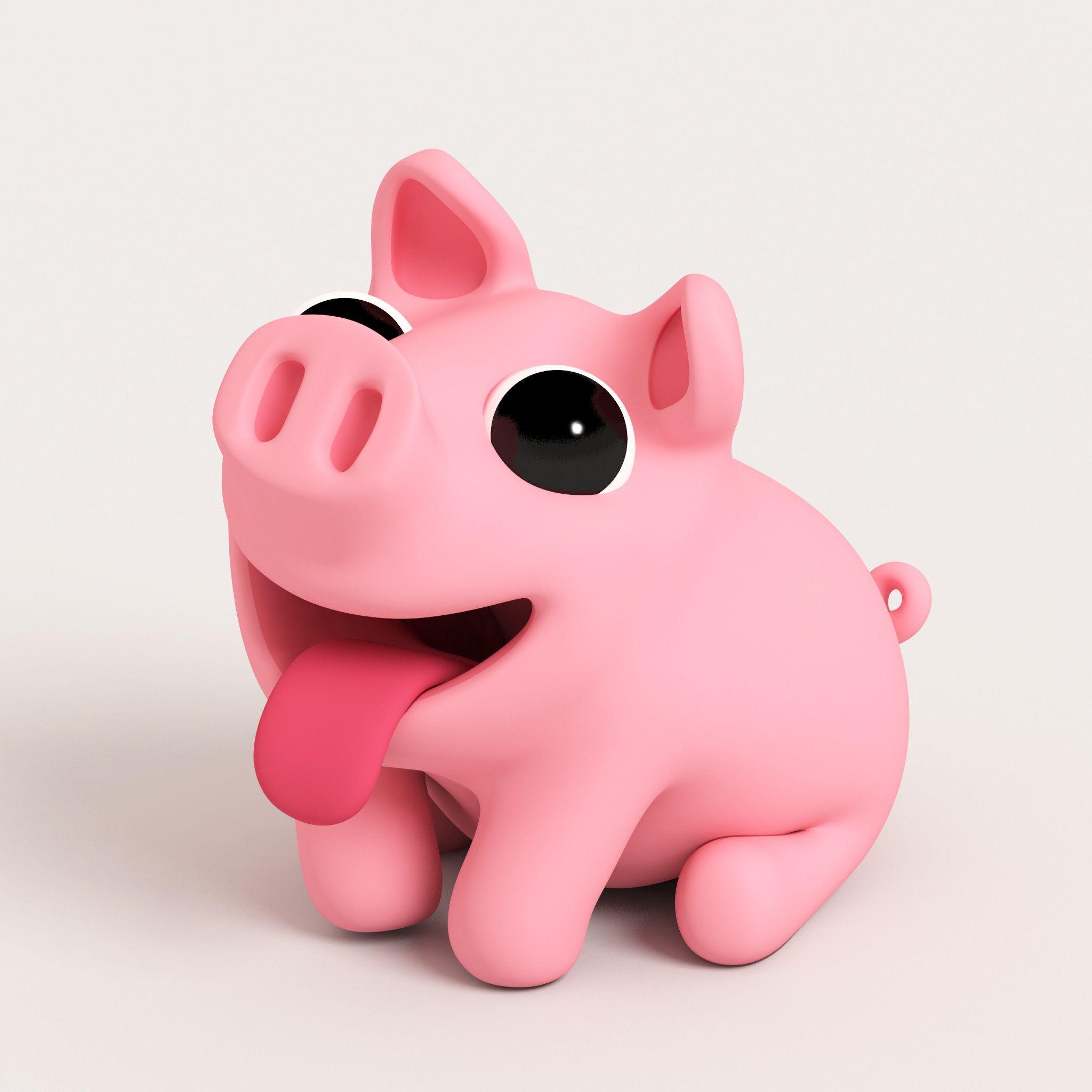 2048x2048 Kawaii Pig Wallpaper