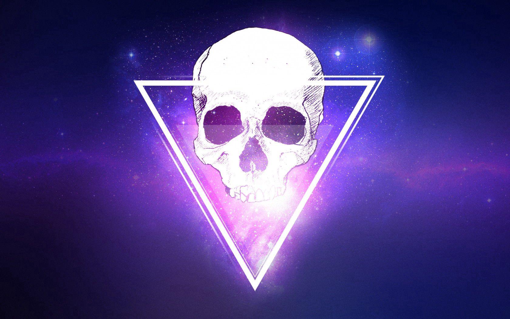 1680x1050 Download wallpaper 1680x1050 skull, triangle, space HD background
