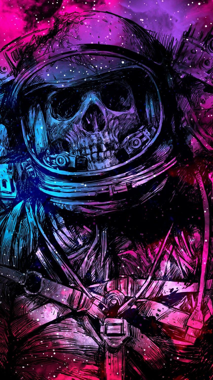 864x1536 Space & Astronaut Picture. Skull wallpaper, Art wallpaper, Art wallpaper iphone
