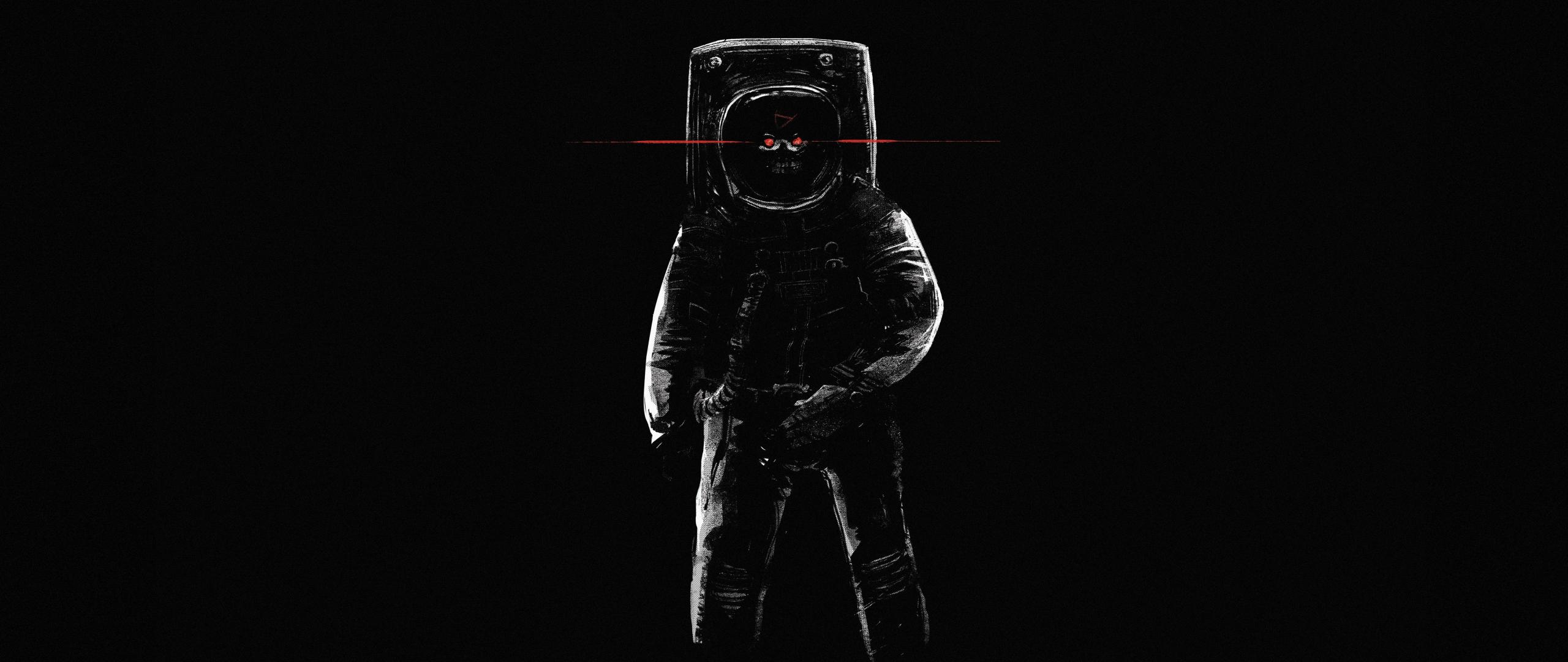 2560x1080 Download astronaut, dark, minimal, skull 2560x1080 wallpaper, dual wide 2560x1080 HD image, background, 15862