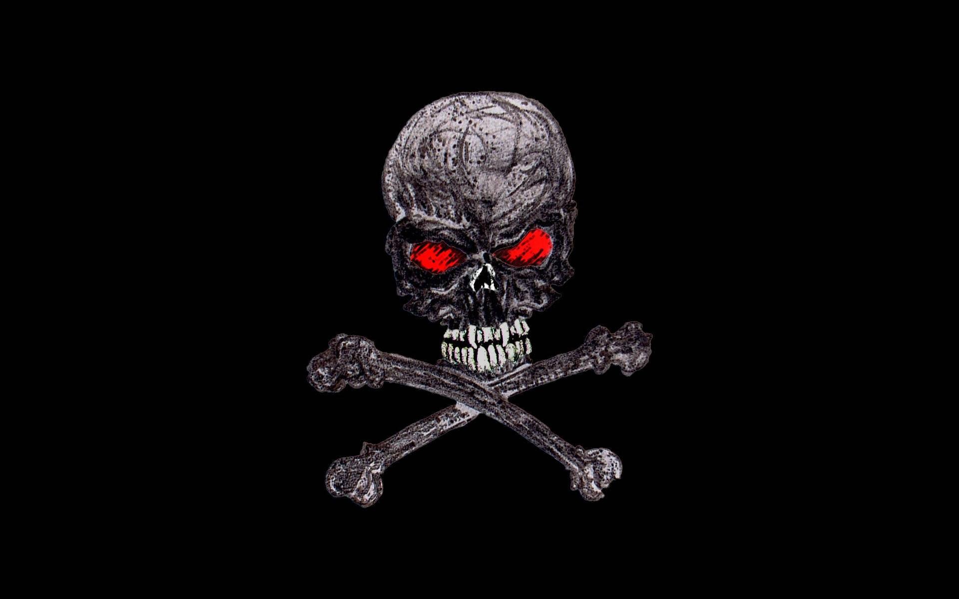 1920x1200 Download Cool Black Skull And Bones Wallpaper