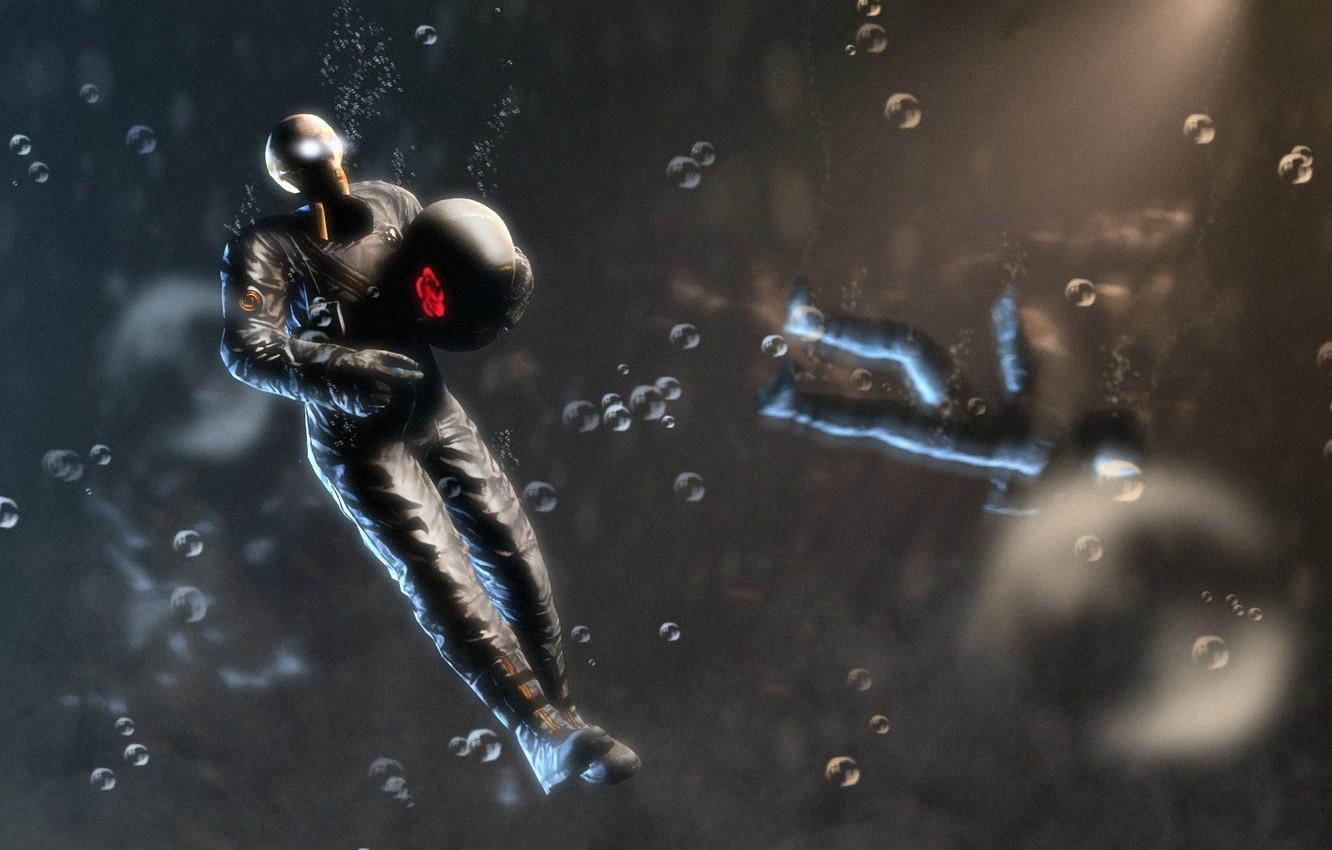 1332x850 Wallpaper space, skull, the suit, skeleton, space image for desktop, section фантастика